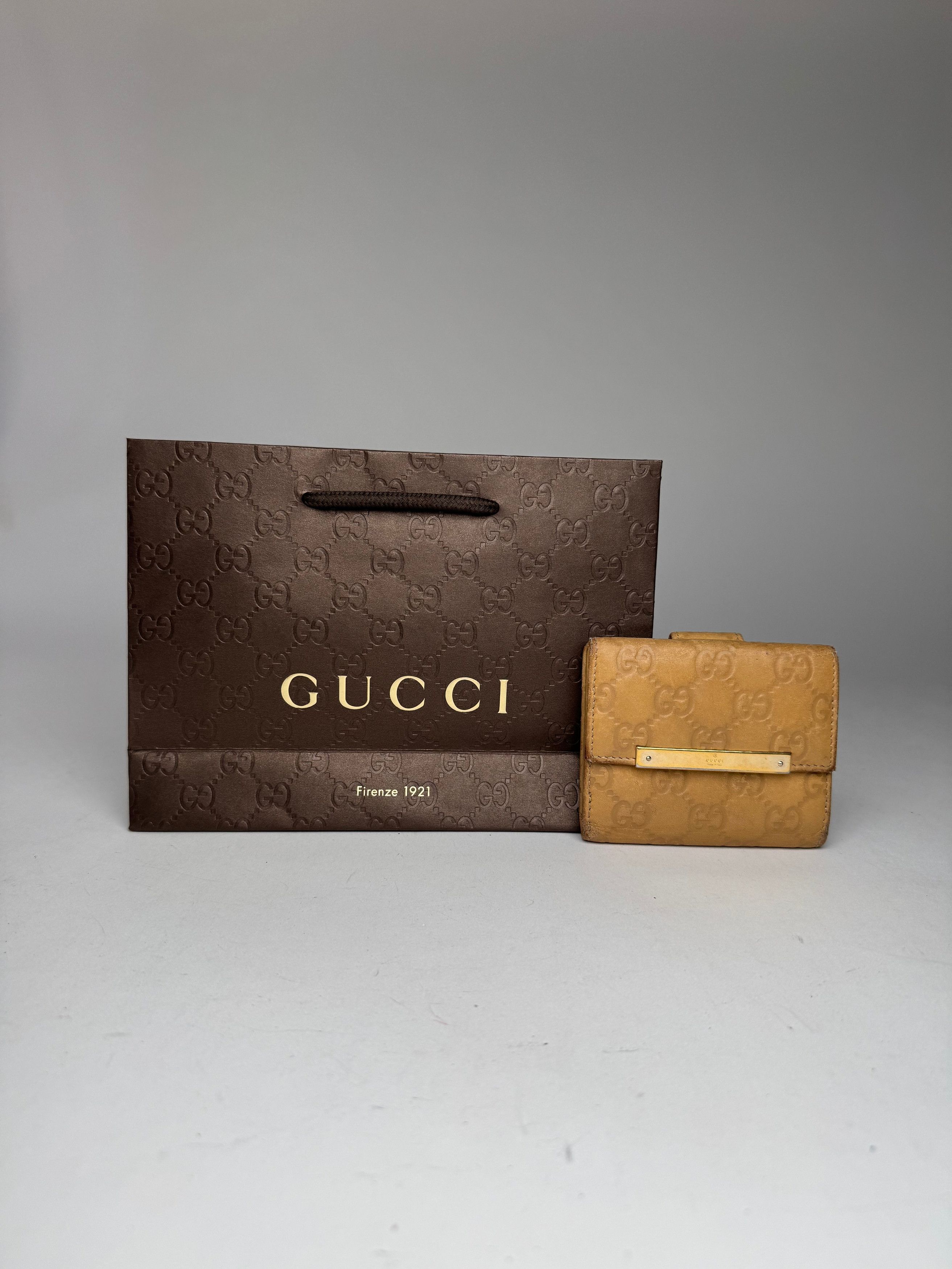 Gucci Vintage Monogram Leather wallet gold Size ONE SIZE - 5 Thumbnail