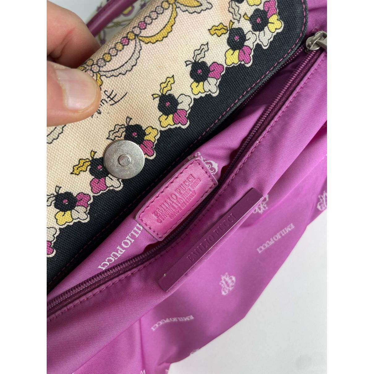 Emilio Pucci Purple Cotton Handbag Size ONE SIZE - 4 Thumbnail