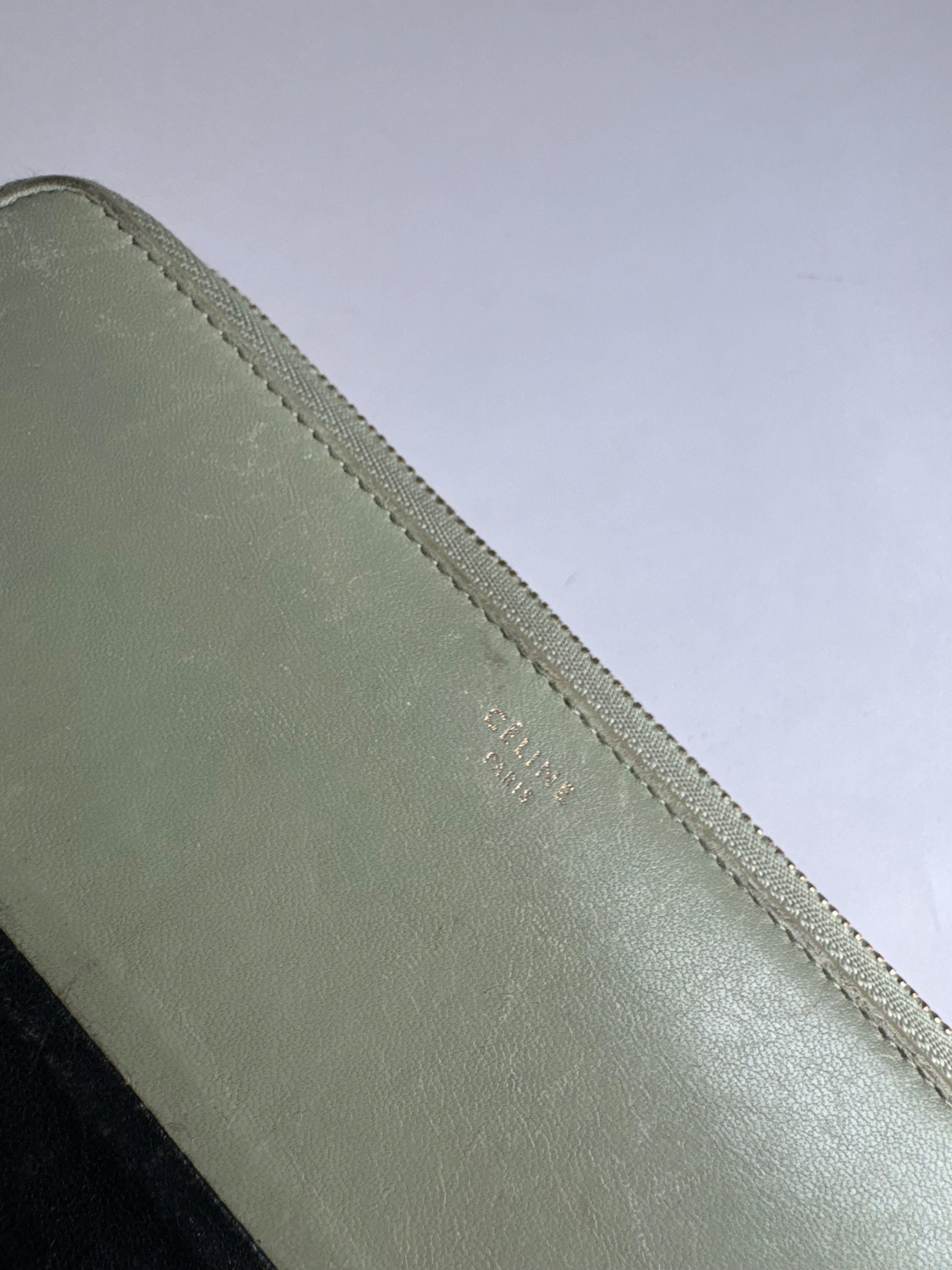Celine Vintage Triomphe Leather Wallet Green Black Size ONE SIZE - 9 Thumbnail