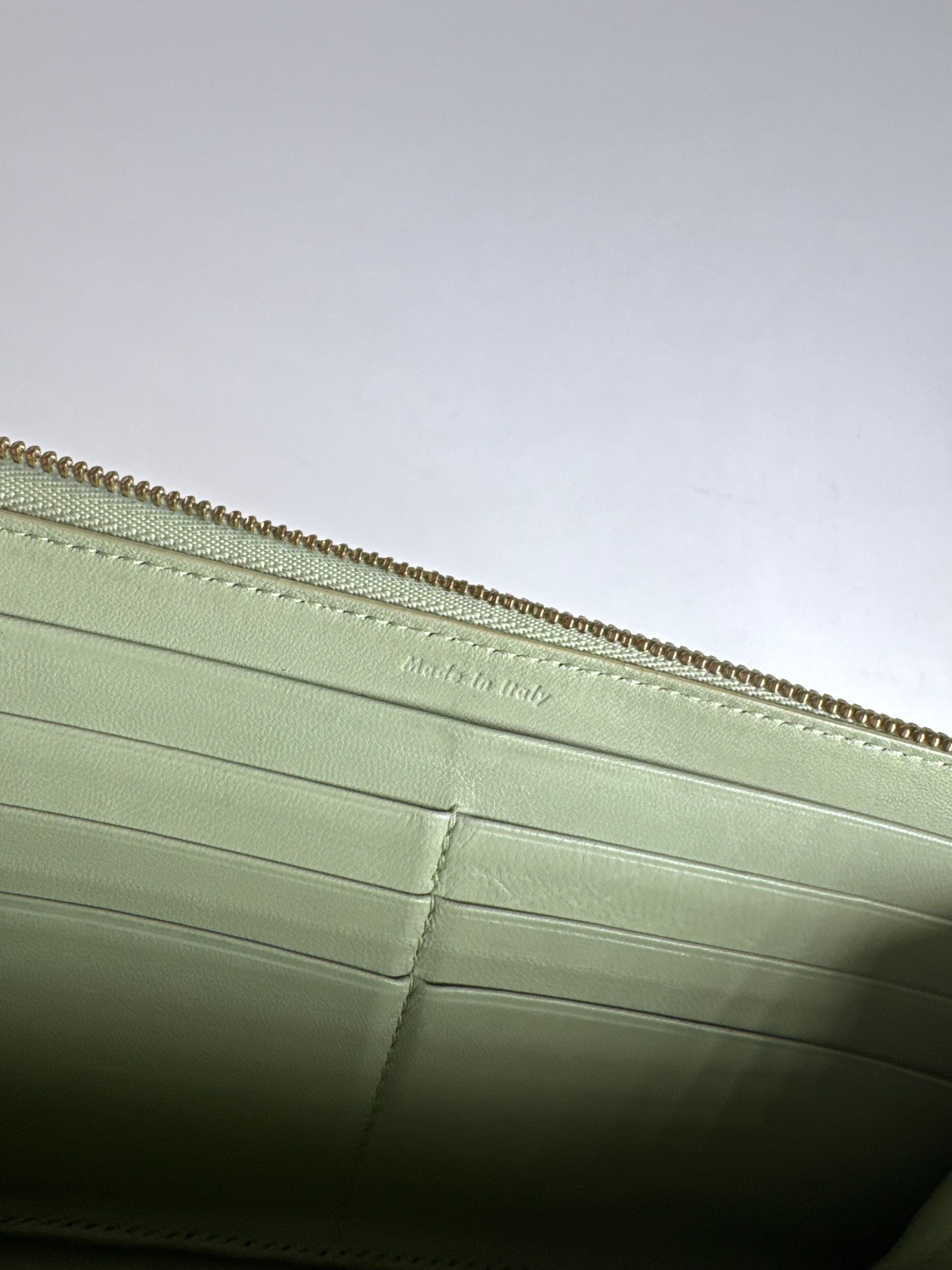 Celine Vintage Triomphe Leather Wallet Green Black Size ONE SIZE - 4 Thumbnail