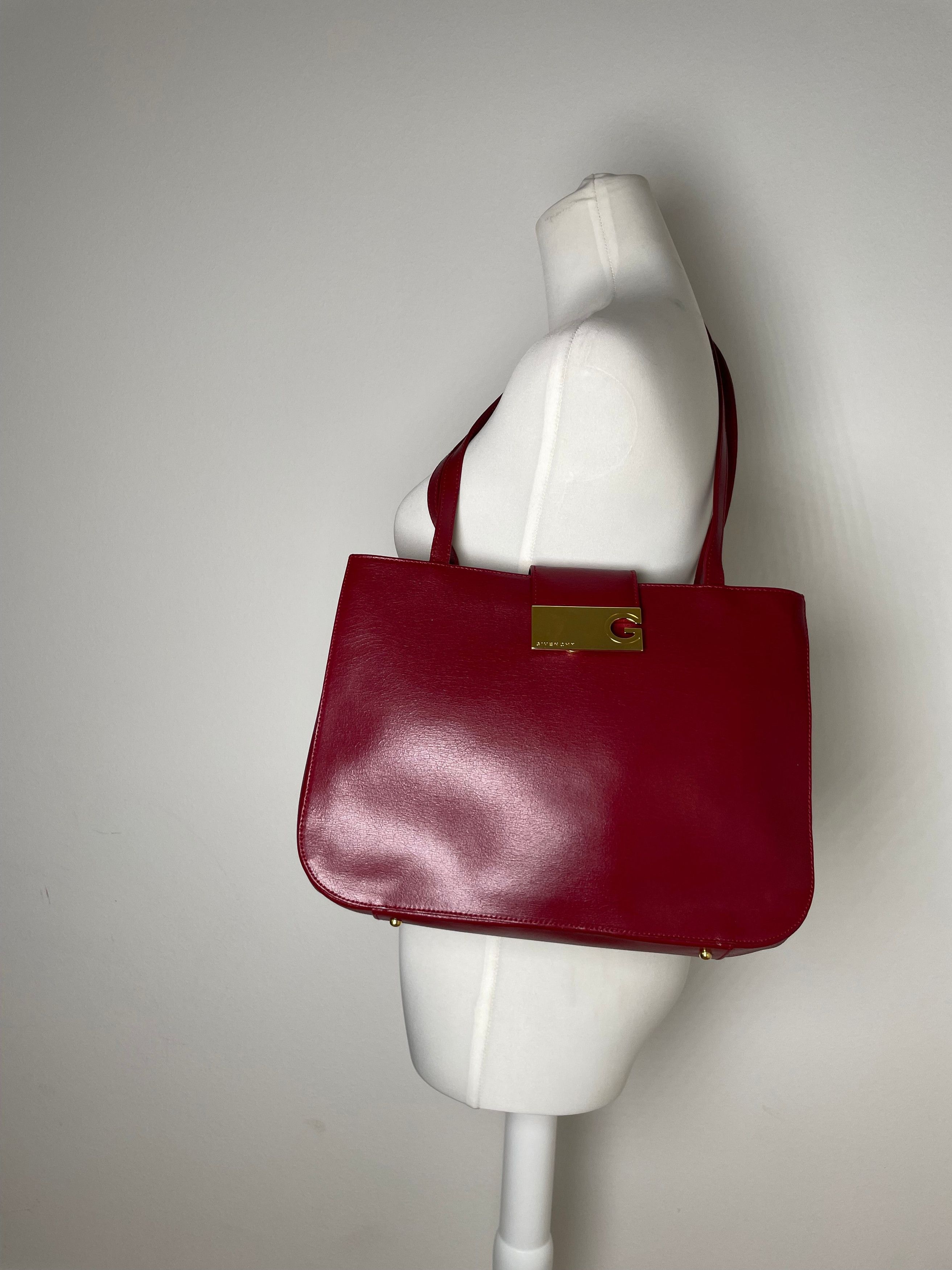 Givenchy Vintage Whip Leather Shopper Bag Red Size ONE SIZE - 9 Thumbnail