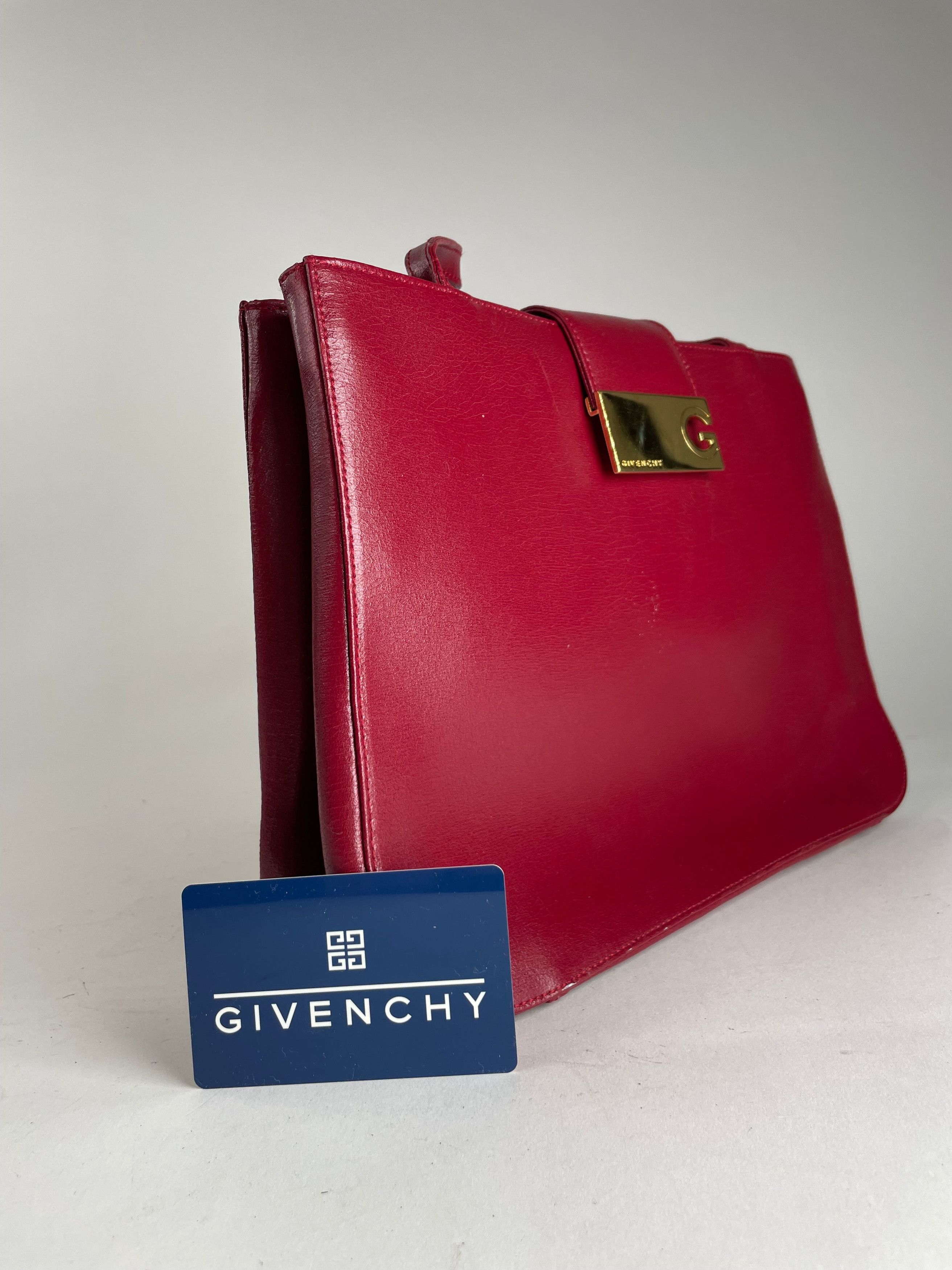 Givenchy Vintage Whip Leather Shopper Bag Red Size ONE SIZE - 2 Thumbnail
