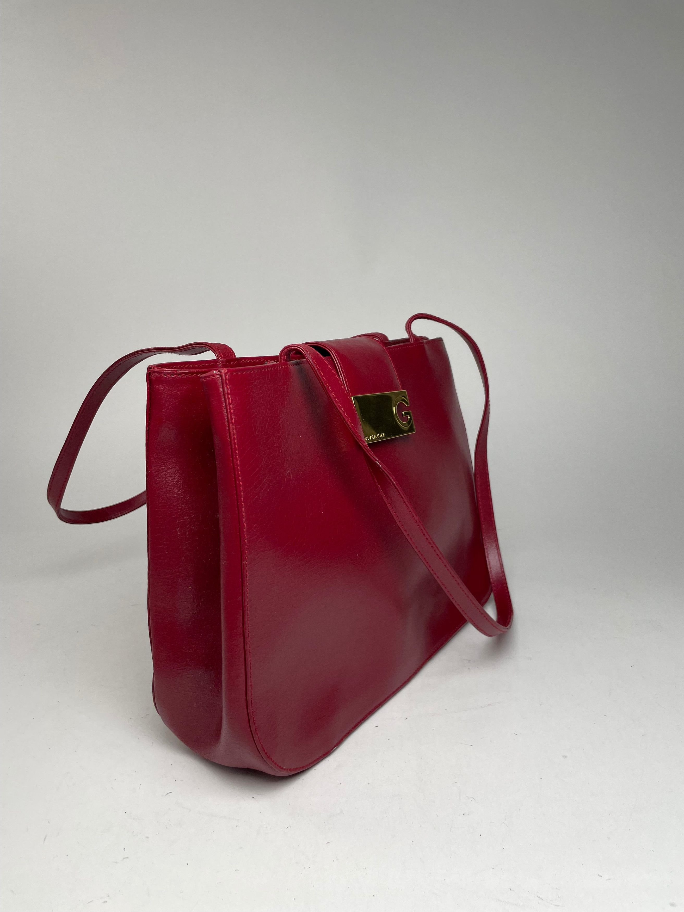 Givenchy Vintage Whip Leather Shopper Bag Red Size ONE SIZE - 11 Thumbnail