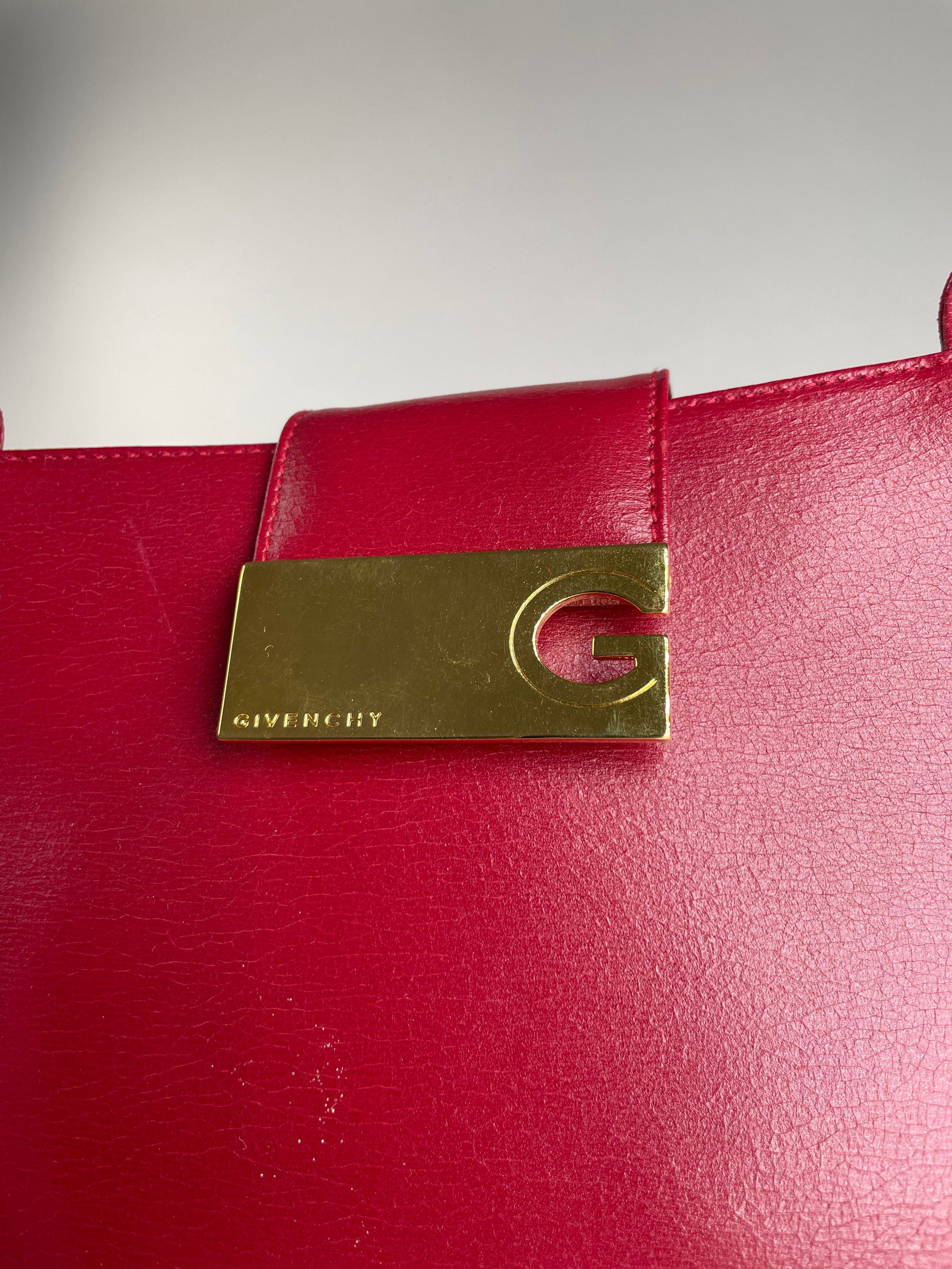Givenchy Vintage Whip Leather Shopper Bag Red Size ONE SIZE - 7 Thumbnail