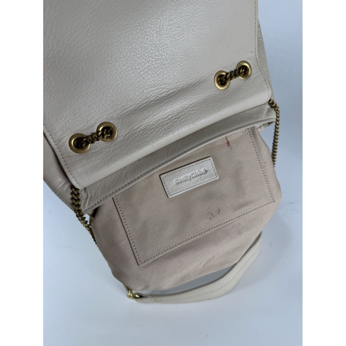 Chloe Chloé Beige Leather Handbag Size ONE SIZE - 2 Thumbnail