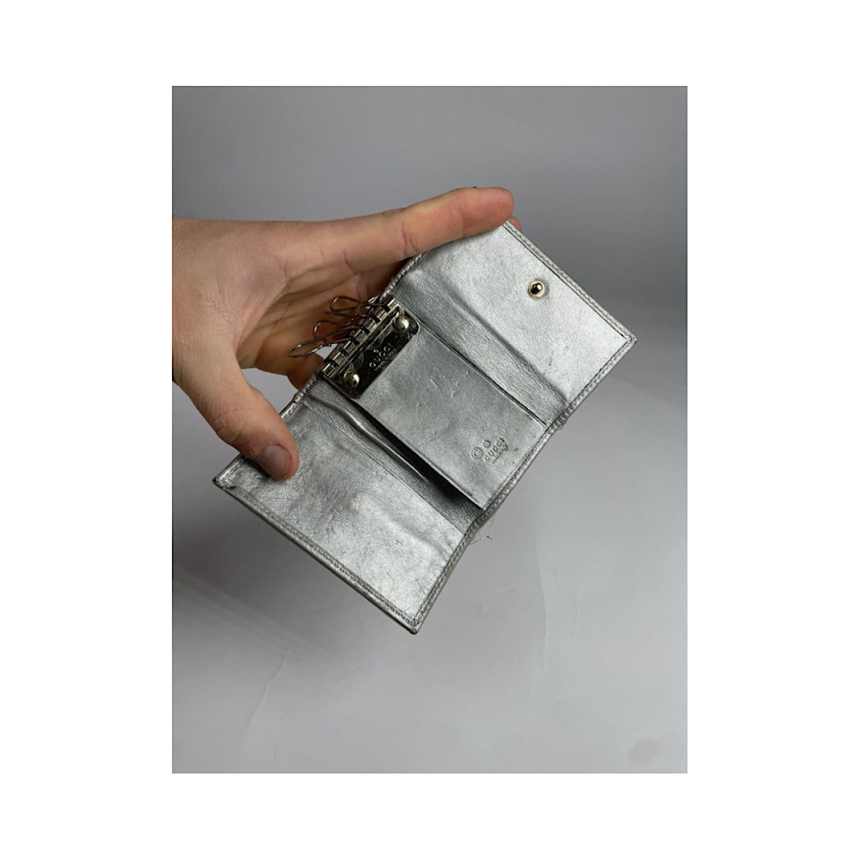 Gucci GG Blooms Silver Leather Purse Size ONE SIZE - 4 Thumbnail
