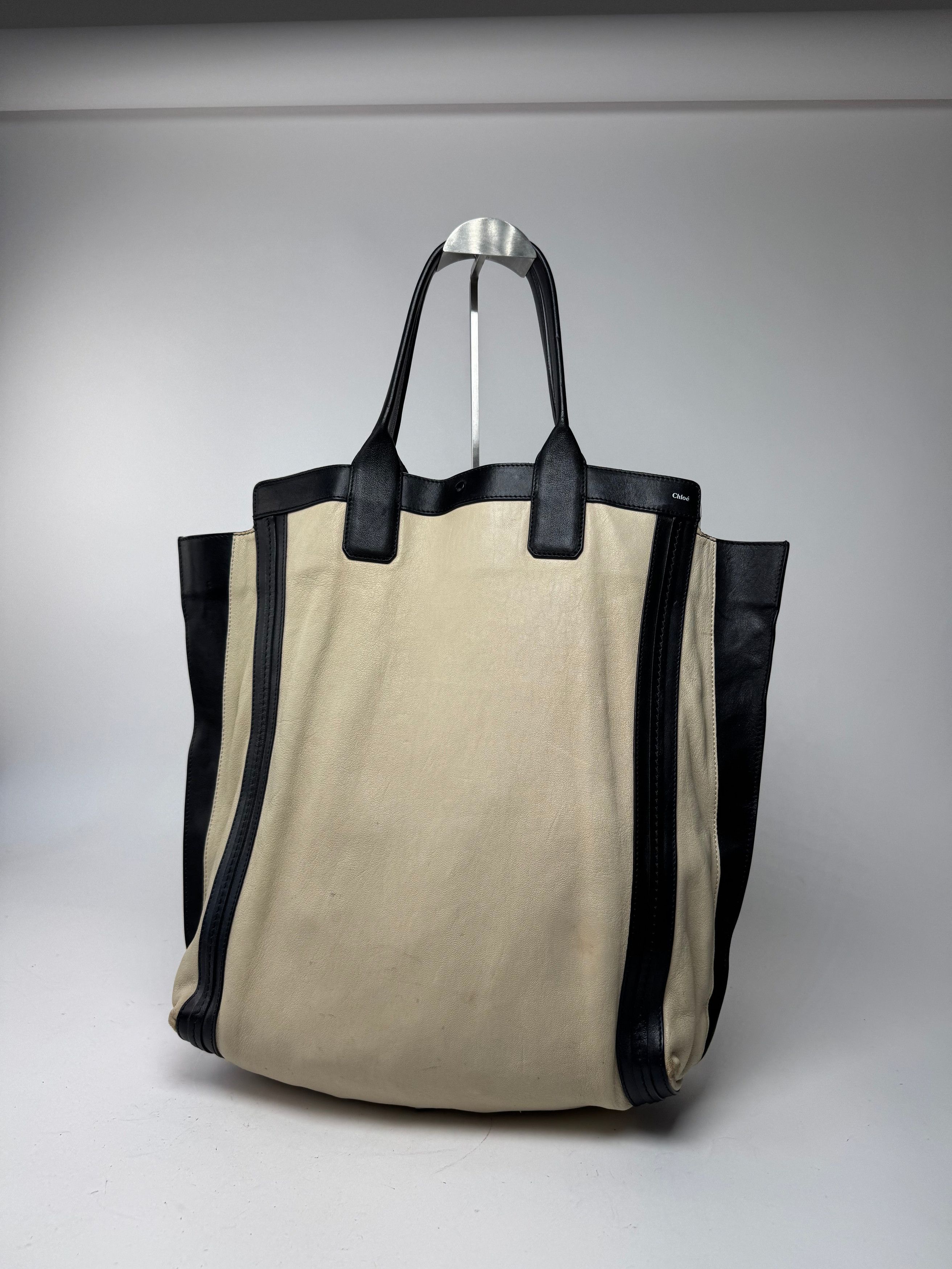 Chloe Vintage Alison leather Shopper Bag beige black Size ONE SIZE - 6 Thumbnail