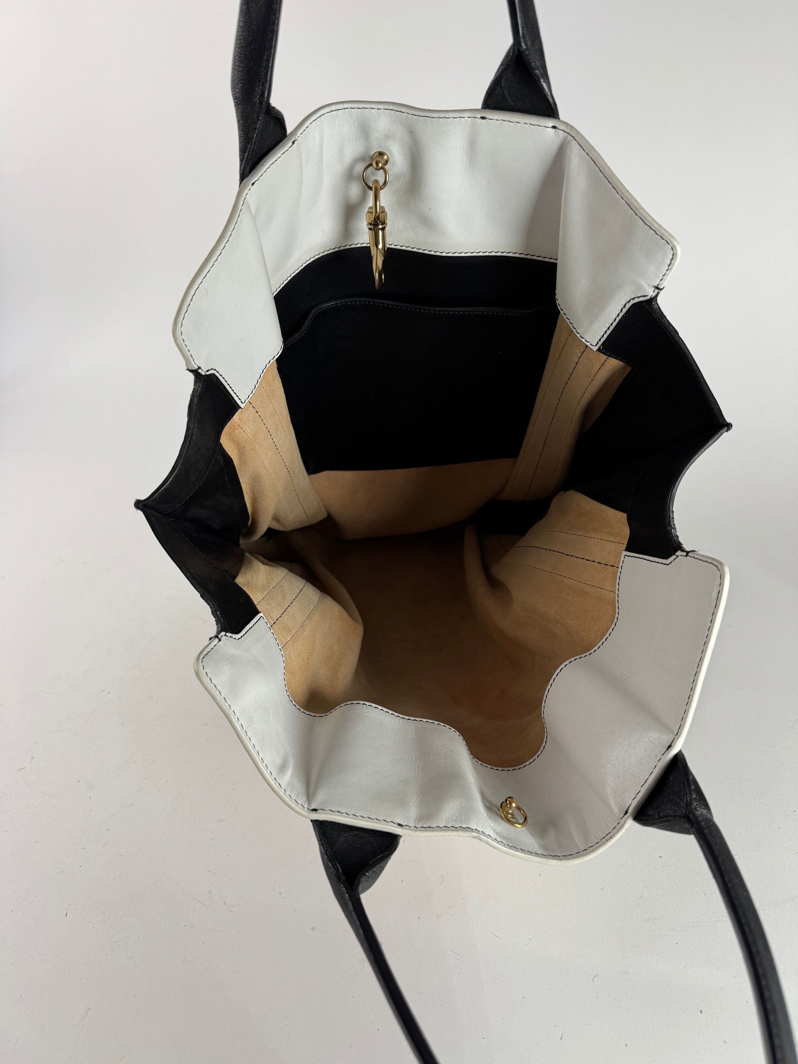 Chloe Vintage Alison leather Shopper Bag beige black Size ONE SIZE - 5 Thumbnail