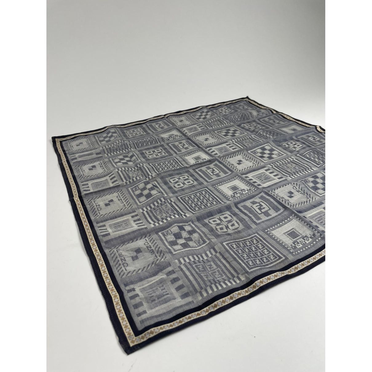 Fendi Anthracite Silk Scarf Size ONE SIZE - 4 Thumbnail