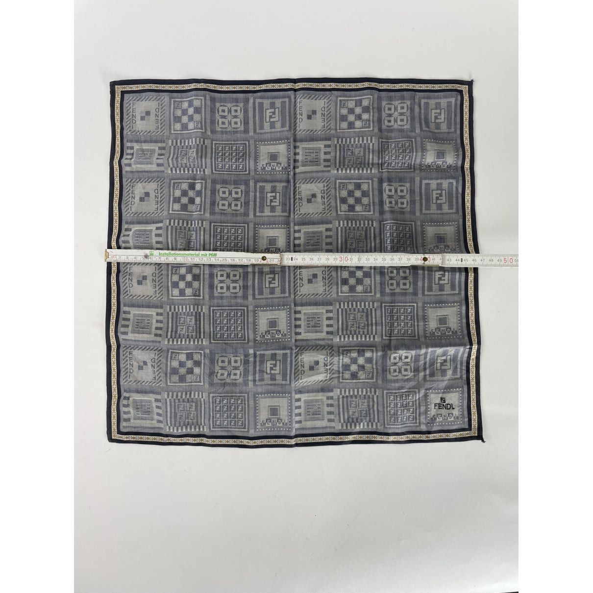 Fendi Anthracite Silk Scarf Size ONE SIZE - 2 Thumbnail