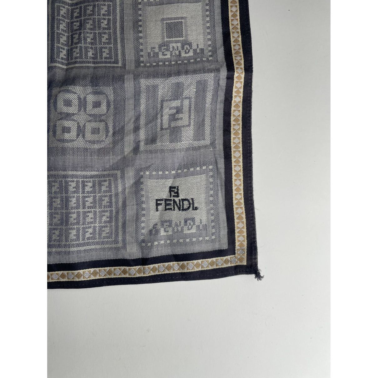 Fendi Anthracite Silk Scarf Size ONE SIZE - 3 Thumbnail