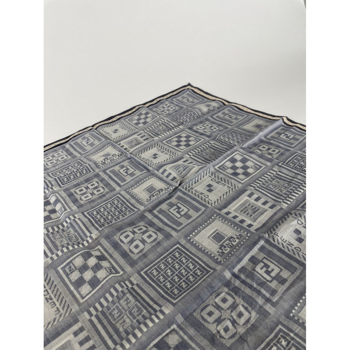 Fendi Anthracite Silk Scarf Size ONE SIZE - 5 Thumbnail