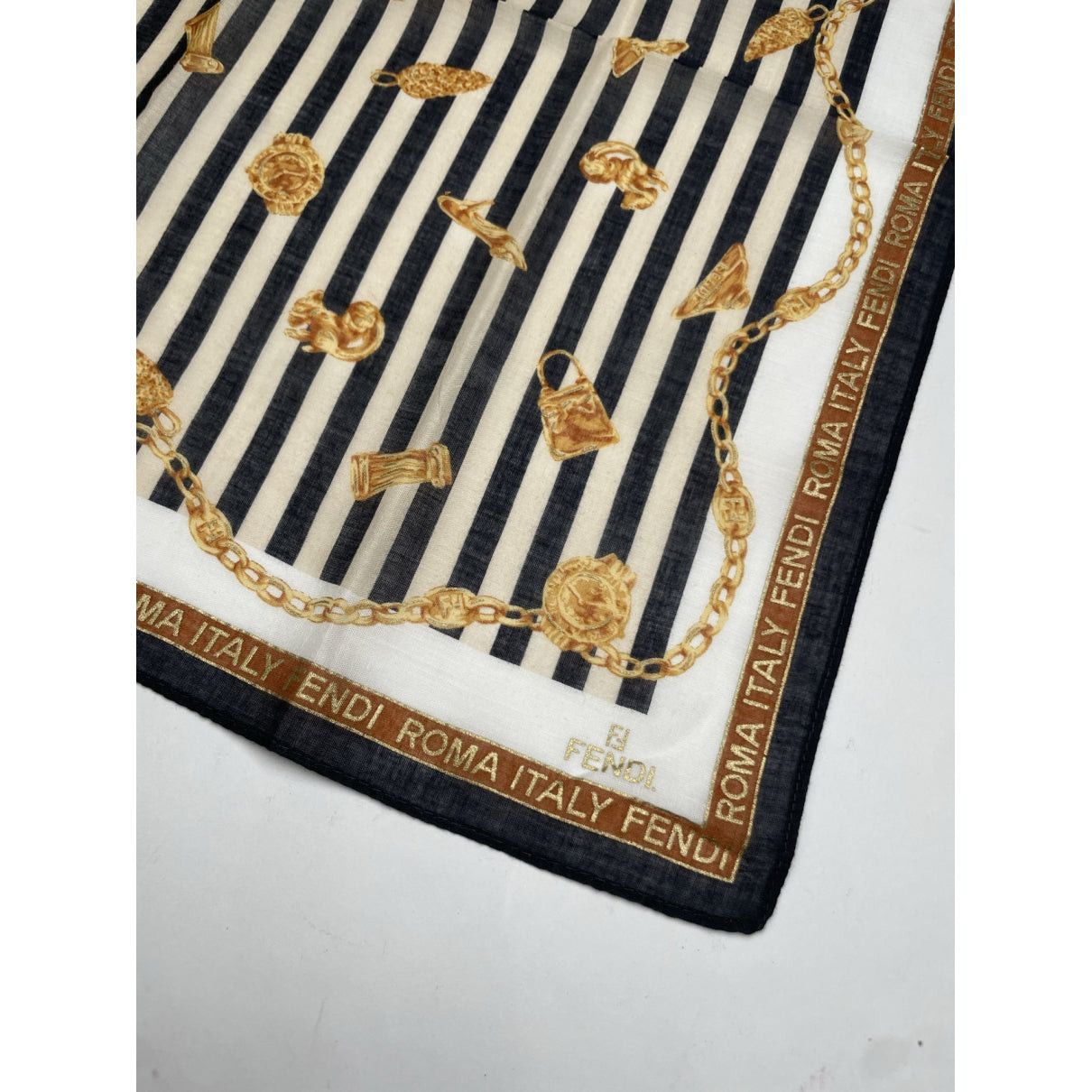Fendi Black Silk Scarf Size ONE SIZE - 2 Thumbnail
