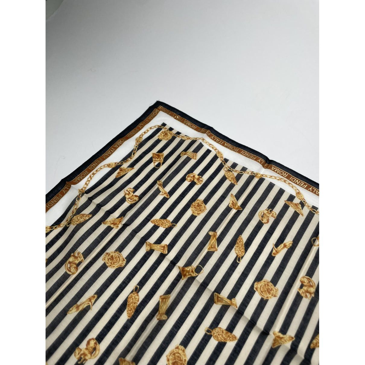 Fendi Black Silk Scarf Size ONE SIZE - 4 Thumbnail