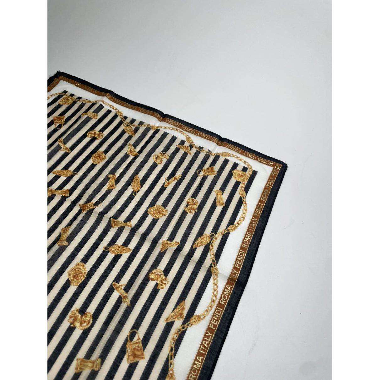 Fendi Black Silk Scarf Size ONE SIZE - 5 Thumbnail