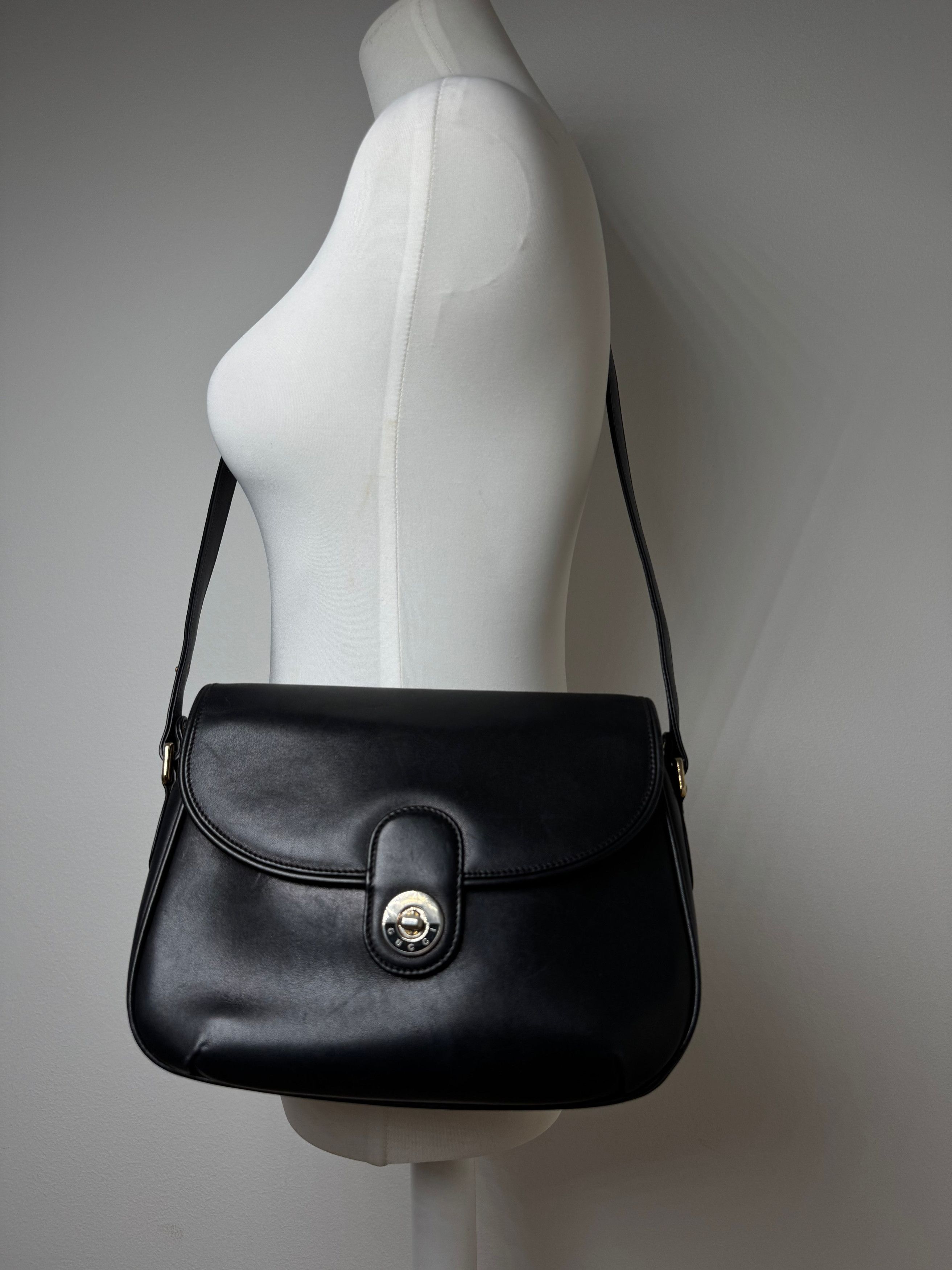 Gucci Vintage 2 Way Leather bag black Size ONE SIZE - 14 Thumbnail