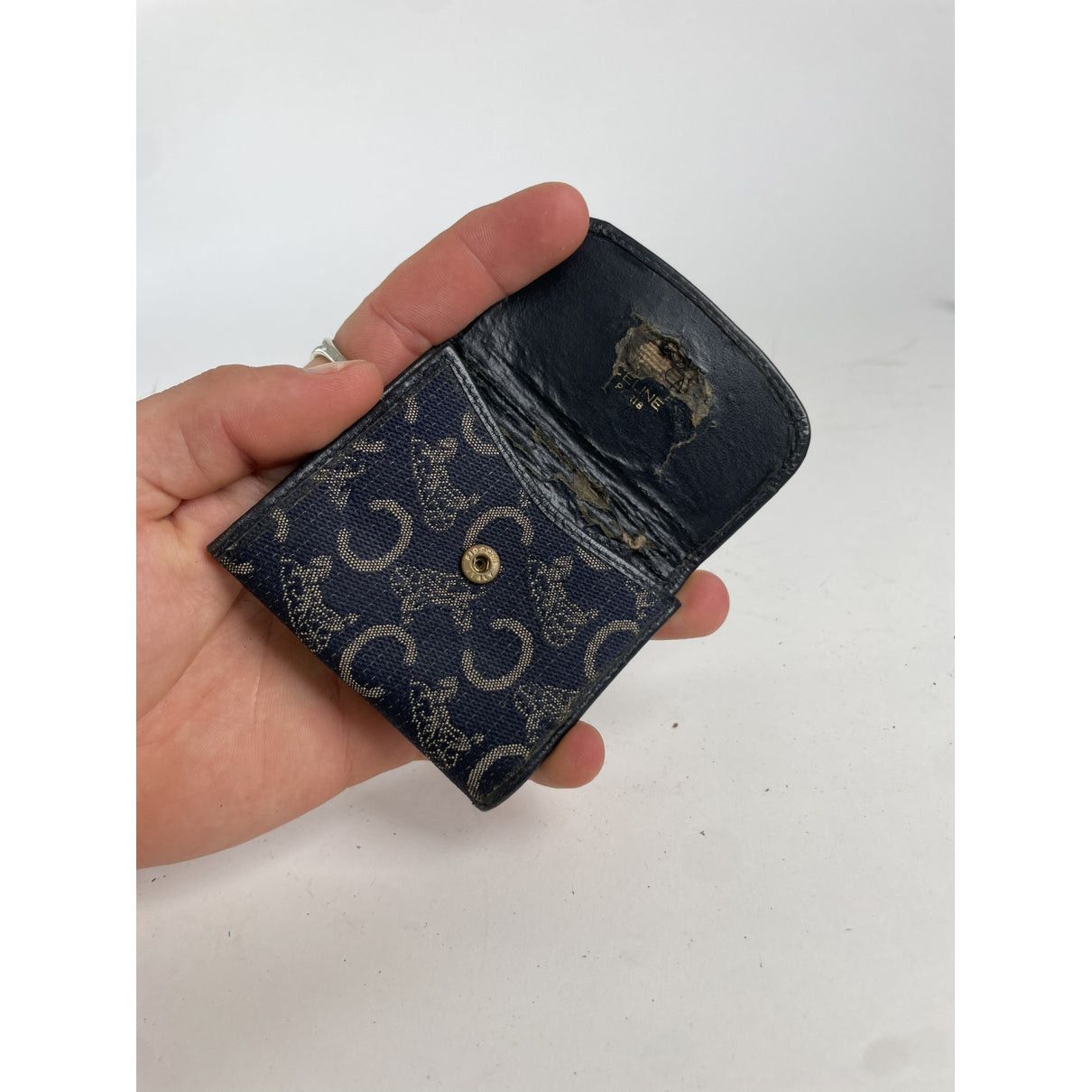 Celine Navy Cotton Purse Size ONE SIZE - 3 Thumbnail