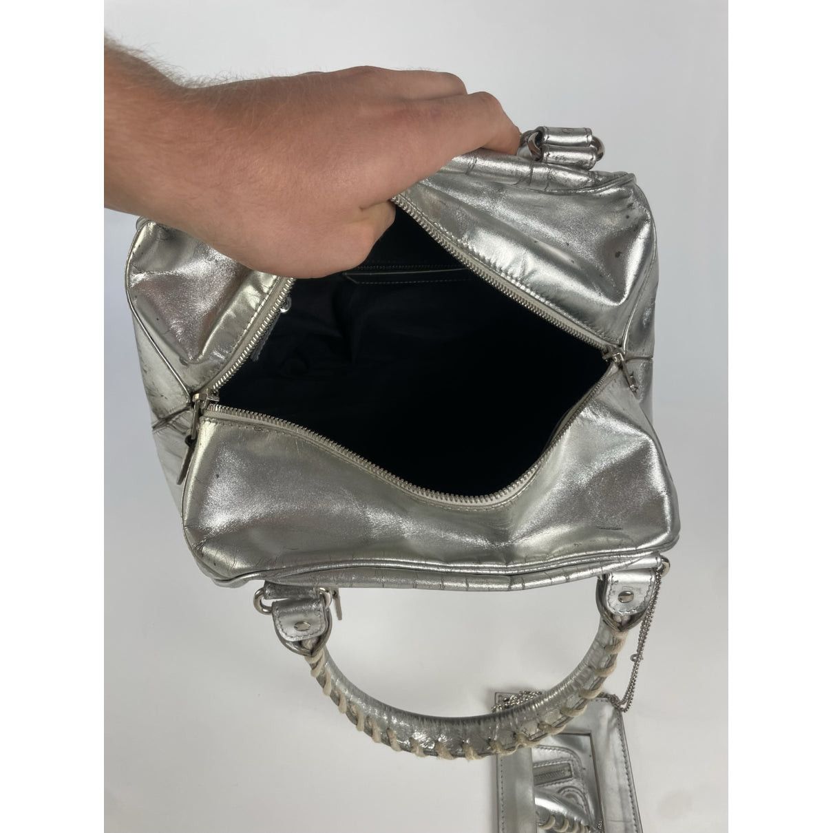 Balenciaga City Silver Leather Handbag Size ONE SIZE - 2 Thumbnail