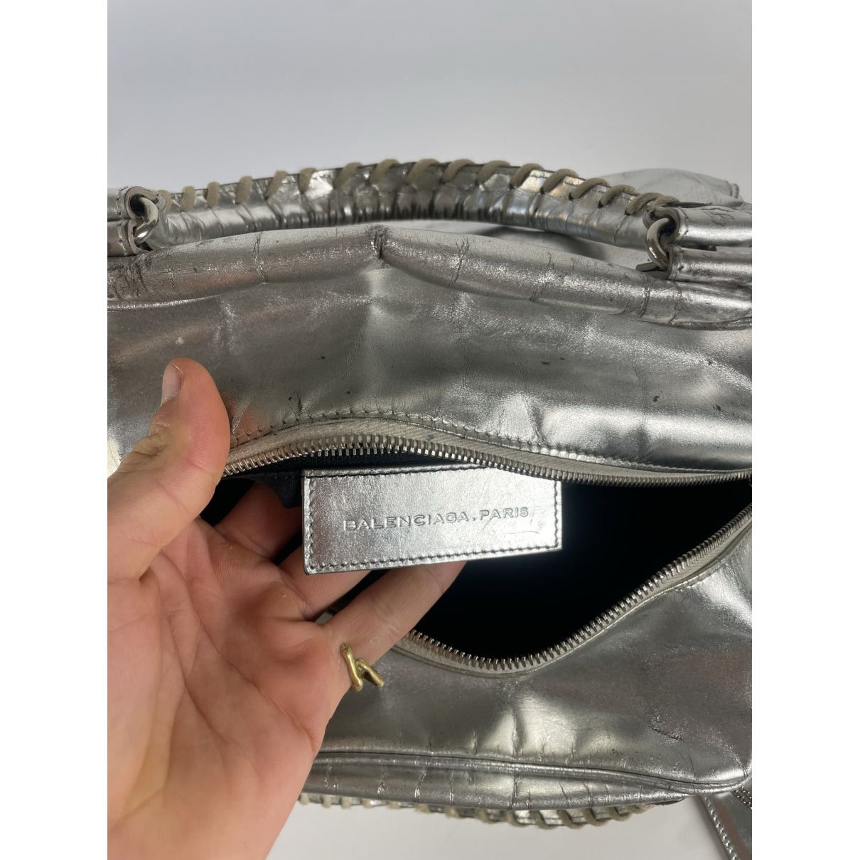Balenciaga City Silver Leather Handbag Size ONE SIZE - 3 Thumbnail