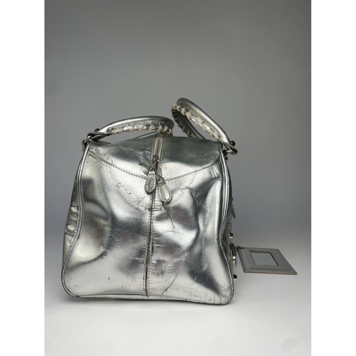 Balenciaga City Silver Leather Handbag Size ONE SIZE - 4 Thumbnail