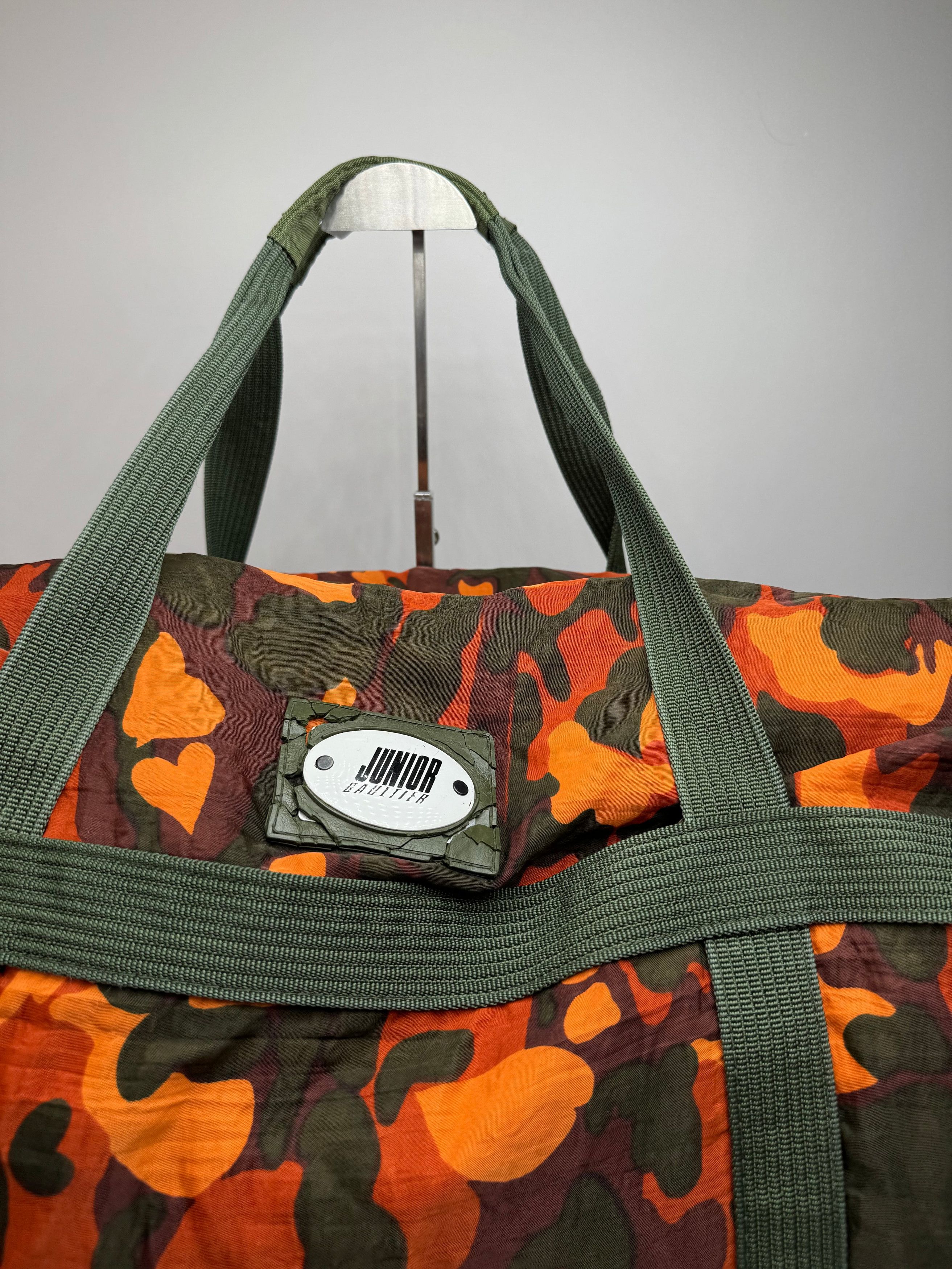 Jean Paul Gaultier Vintage Canvas Duffel Bag Orange / Dark Green Size ONE SIZE - 2 Thumbnail