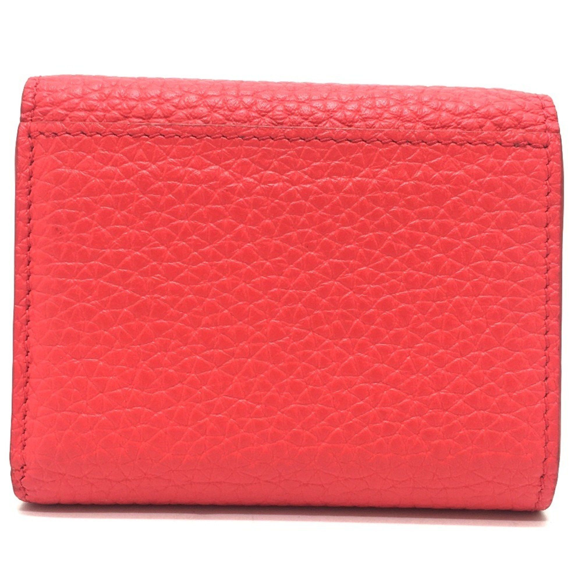 Louis Vuitton LOUIS VUITTON M69069 Japan Exclusive Portefeuille Capucines XS Compact Tri-fold Wallet in Taurillon Leather, Coral Tahiti Red Size ONE SIZE - 2 Thumbnail