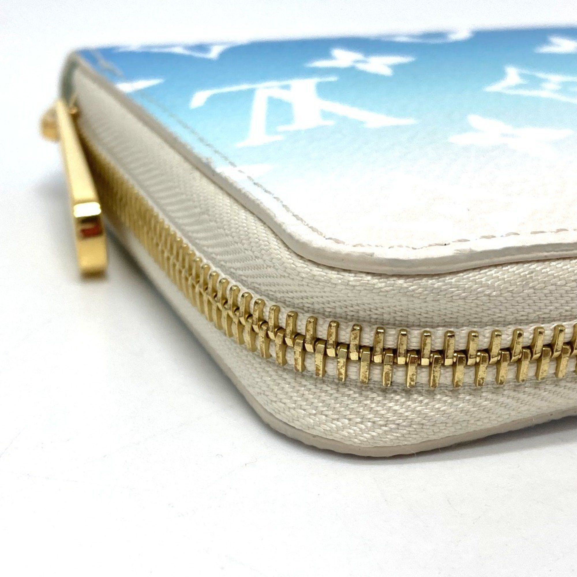 Louis Vuitton LOUIS VUITTON M80360 Monogram Giant By the Pool Zippy Wallet, Canvas, Women's, Blue Size ONE SIZE - 3 Thumbnail