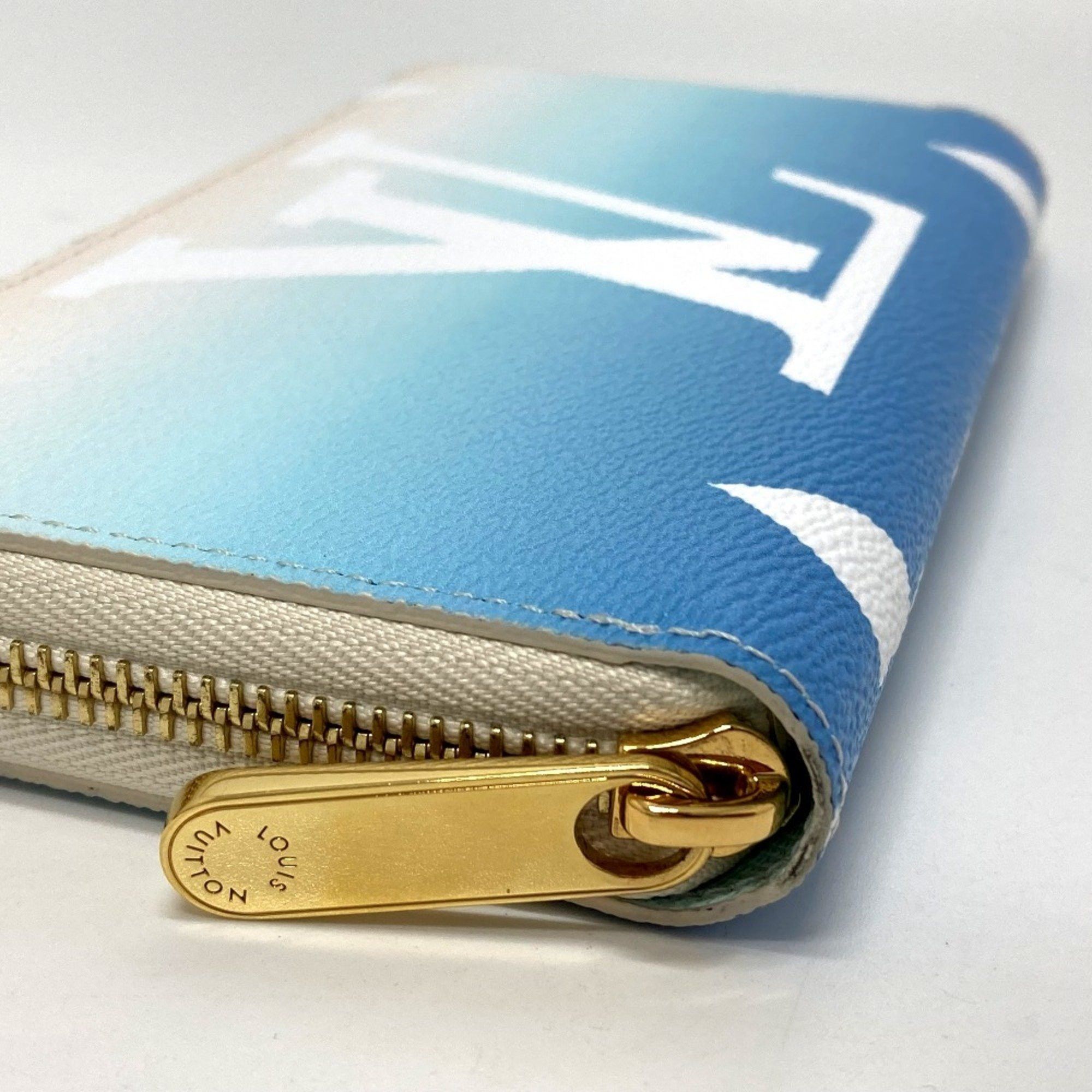 Louis Vuitton LOUIS VUITTON M80360 Monogram Giant By the Pool Zippy Wallet, Canvas, Women's, Blue Size ONE SIZE - 8 Thumbnail