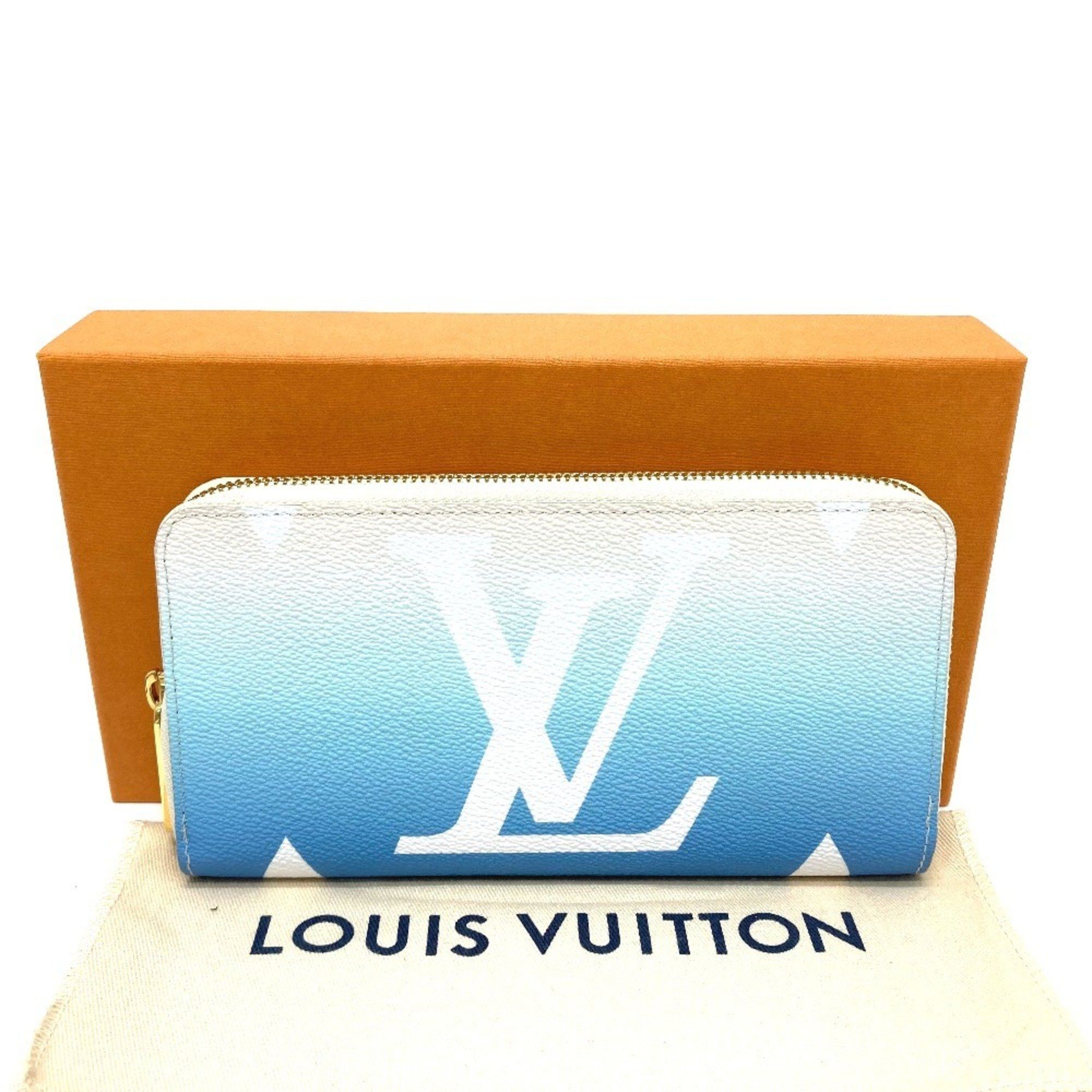 Louis Vuitton LOUIS VUITTON M80360 Monogram Giant By the Pool Zippy Wallet, Canvas, Women's, Blue Size ONE SIZE - 14 Thumbnail