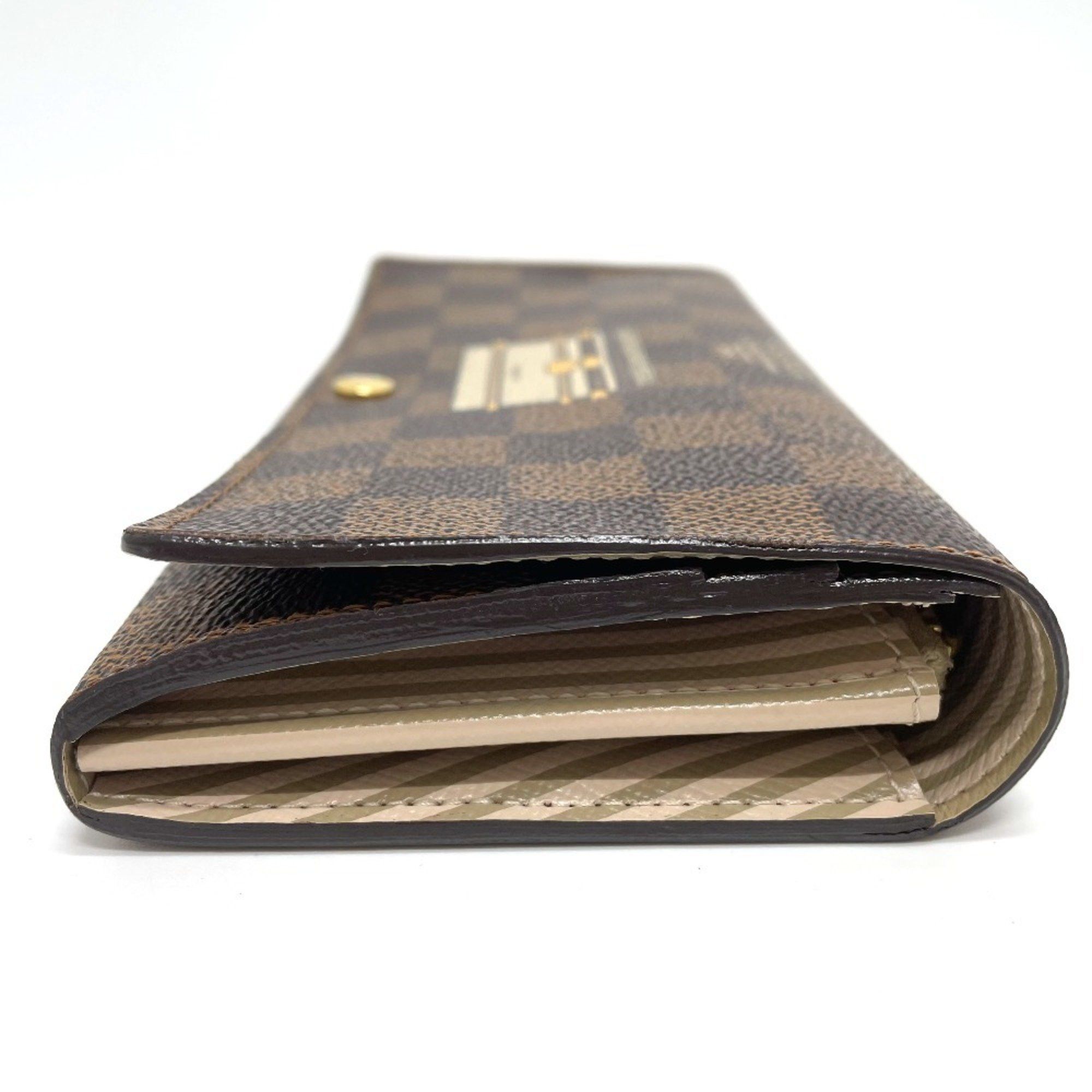 Louis Vuitton LOUIS VUITTON N63179 Damier Portefeuille Sarah Bifold Wallet, Women's Ebene Canvas, Brown Size ONE SIZE - 3 Thumbnail