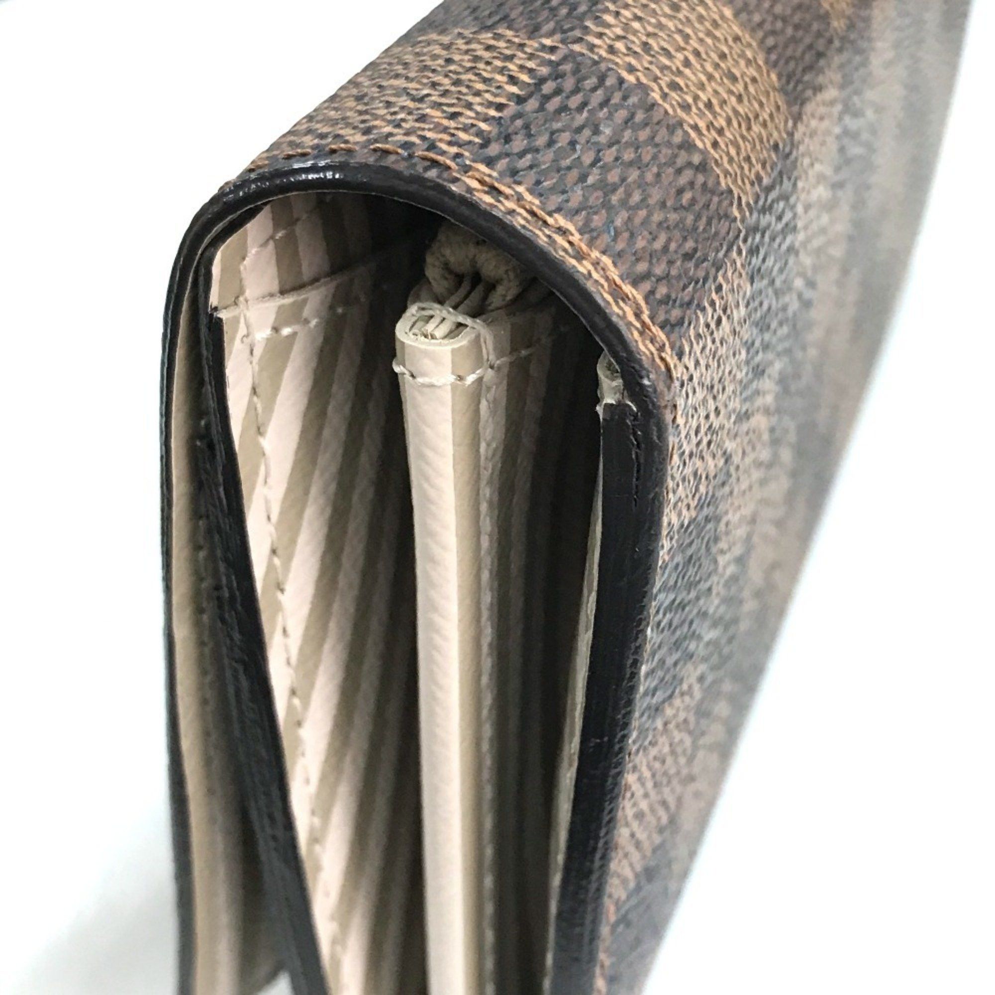 Louis Vuitton LOUIS VUITTON N63179 Damier Portefeuille Sarah Bifold Wallet, Women's Ebene Canvas, Brown Size ONE SIZE - 5 Thumbnail