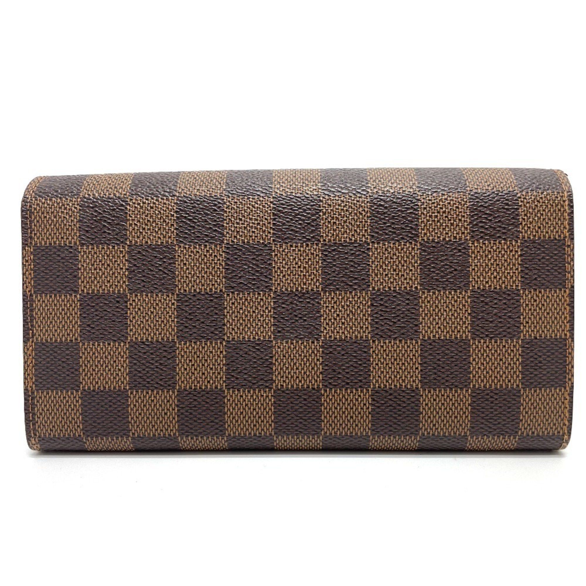 Louis Vuitton LOUIS VUITTON N63179 Damier Portefeuille Sarah Bifold Wallet, Women's Ebene Canvas, Brown Size ONE SIZE - 2 Thumbnail