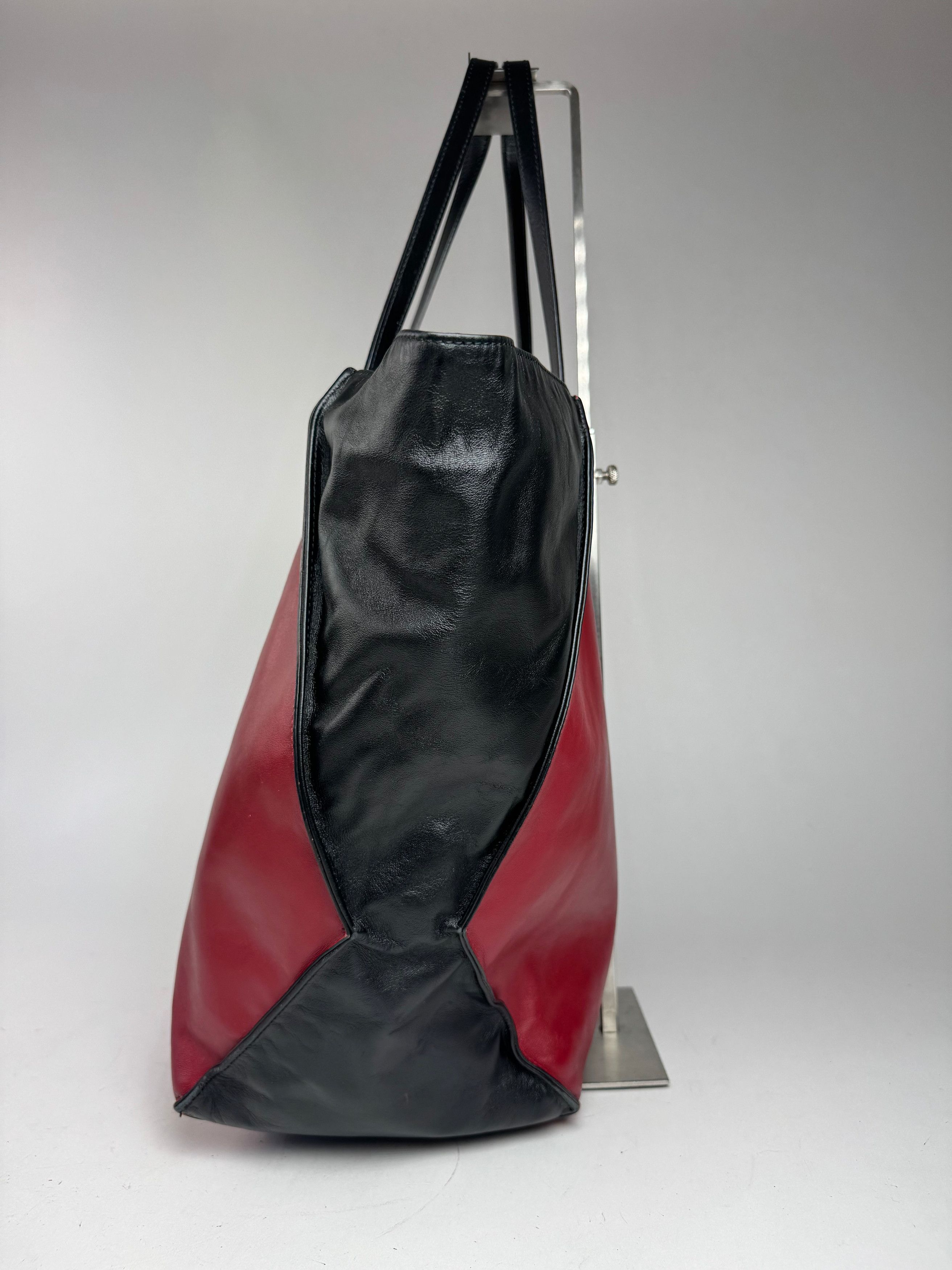 Marni Vintage Leather Shopper Black Red Size ONE SIZE - 11 Thumbnail