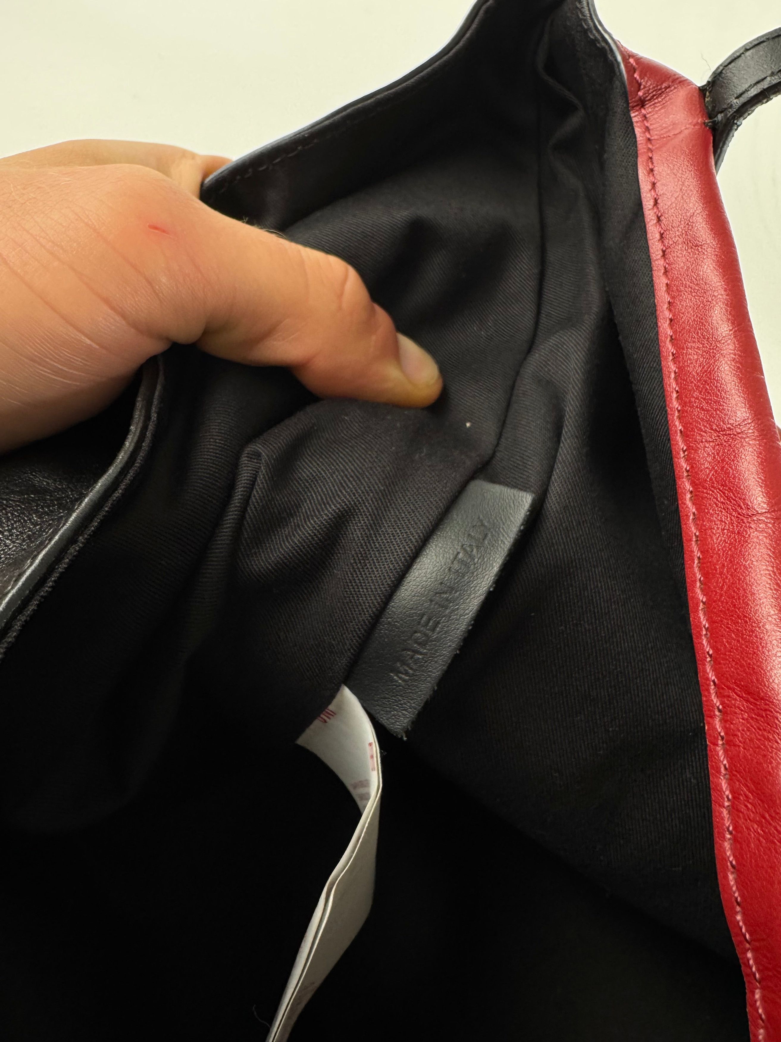 Marni Vintage Leather Shopper Black Red Size ONE SIZE - 8 Thumbnail