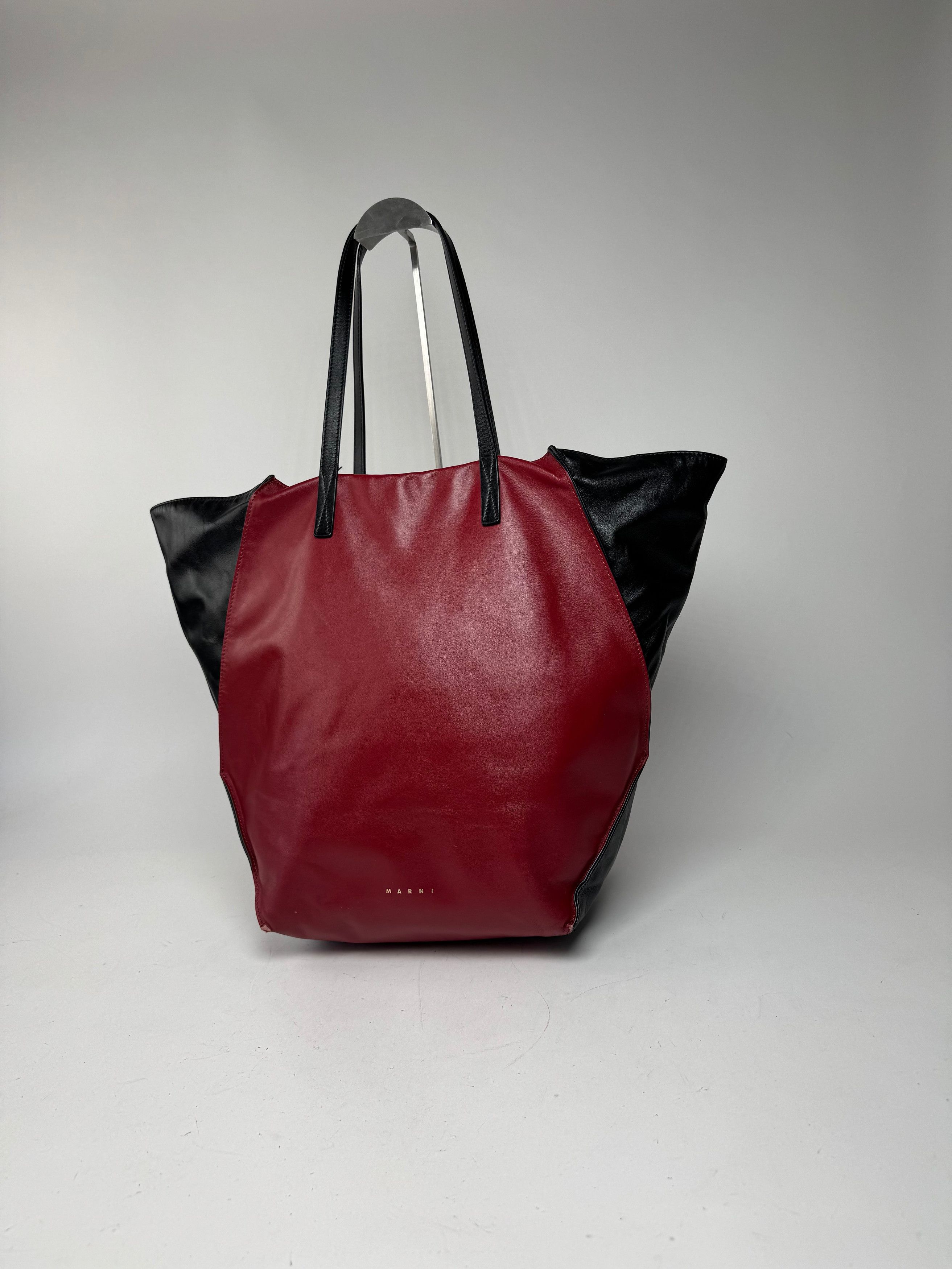 Marni Vintage Leather Shopper Black Red Size ONE SIZE - 10 Thumbnail