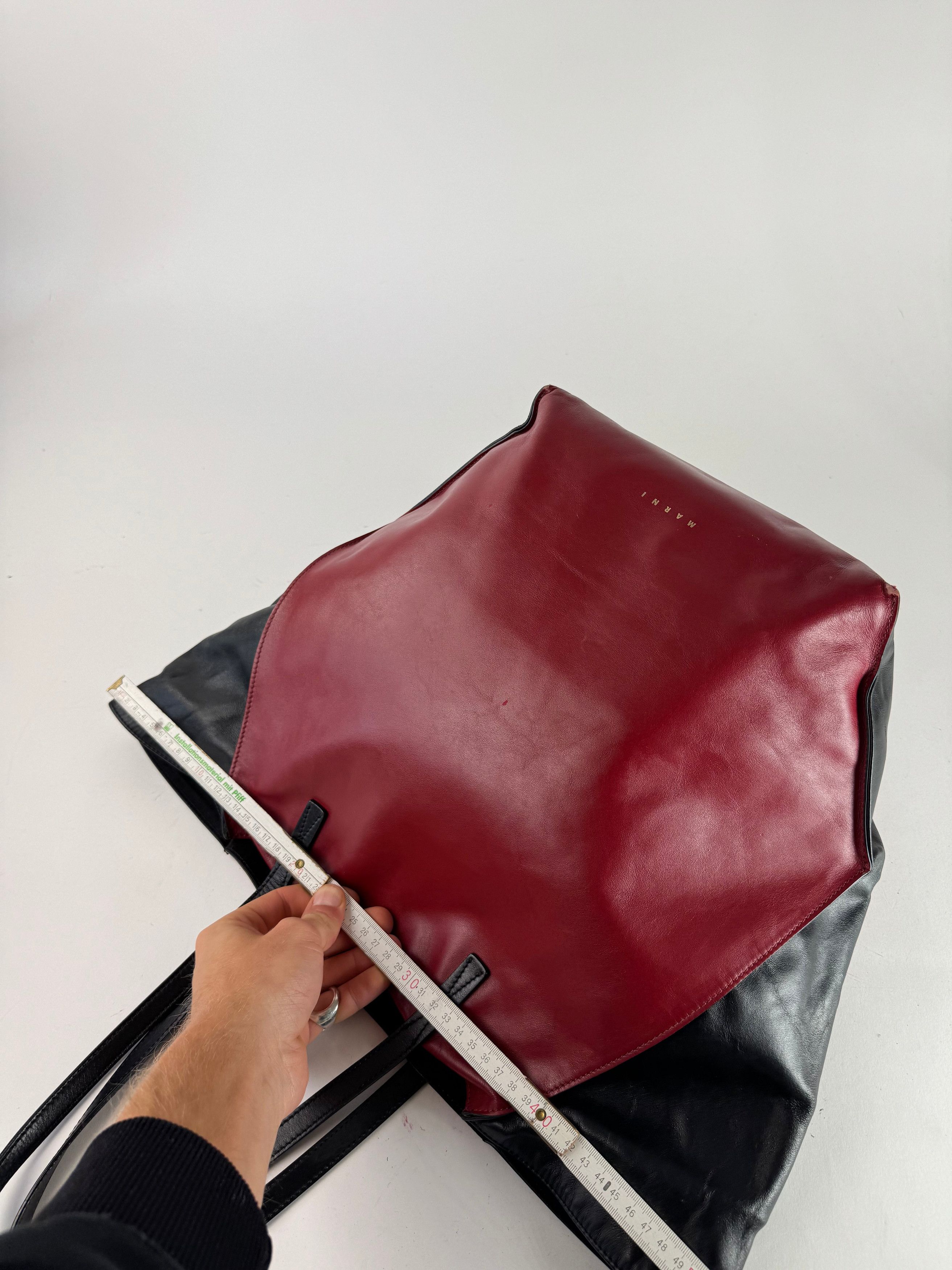 Marni Vintage Leather Shopper Black Red Size ONE SIZE - 14 Thumbnail