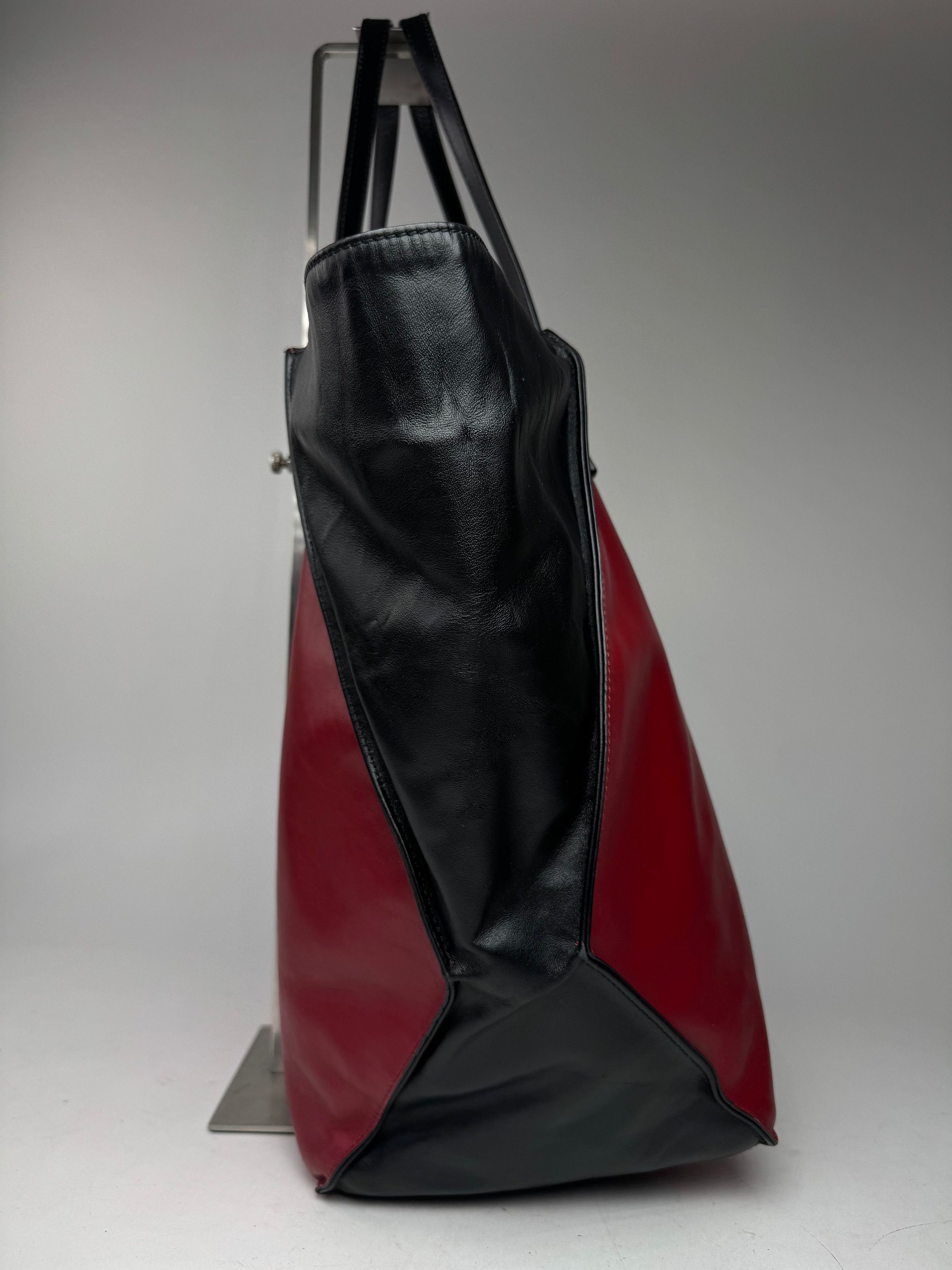 Marni Vintage Leather Shopper Black Red Size ONE SIZE - 2 Thumbnail