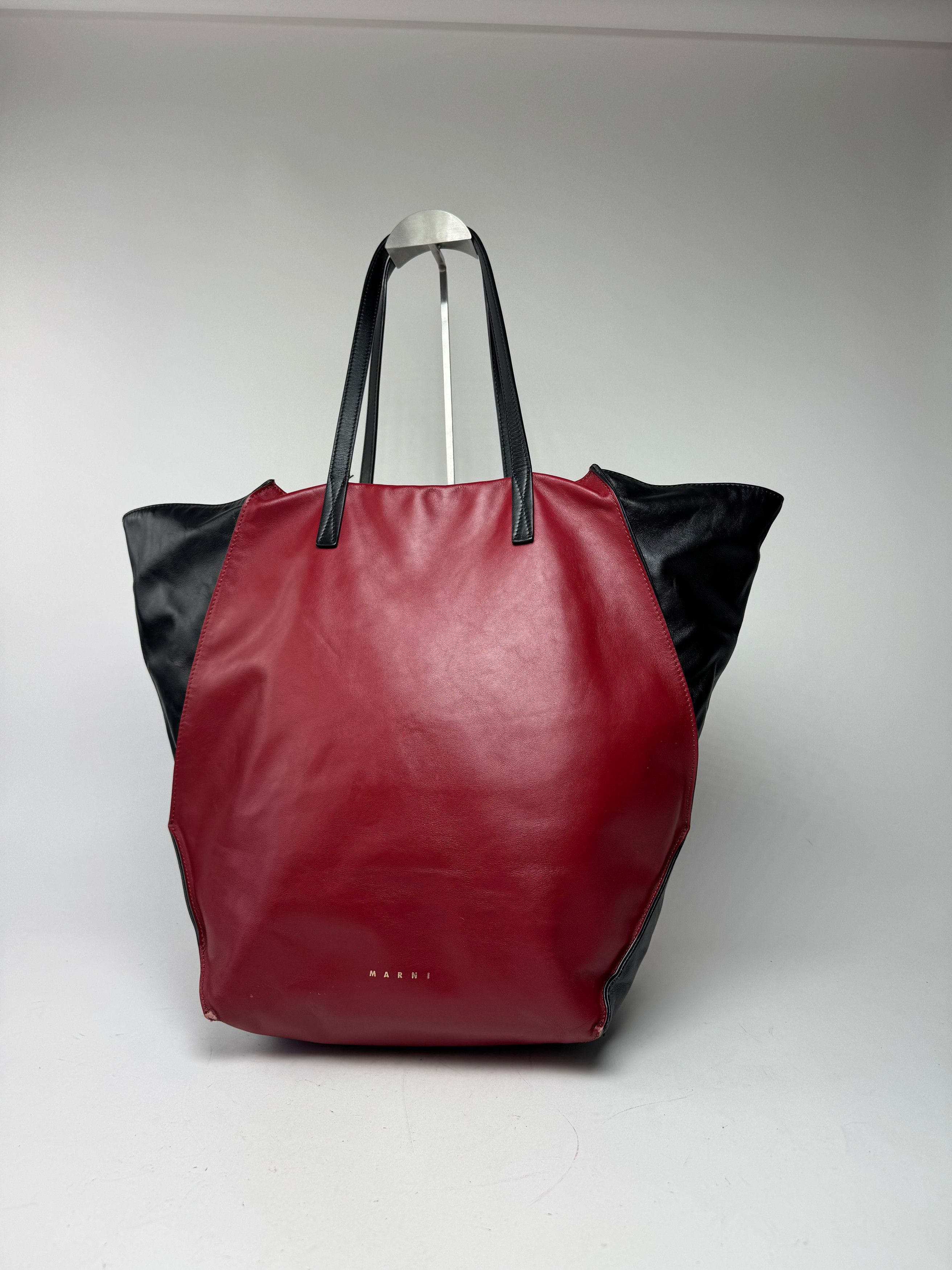 Marni Vintage Leather Shopper Black Red Size ONE SIZE - 5 Thumbnail