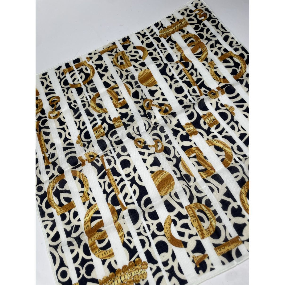 Celine Black Silk Scarf Size ONE SIZE - 3 Thumbnail