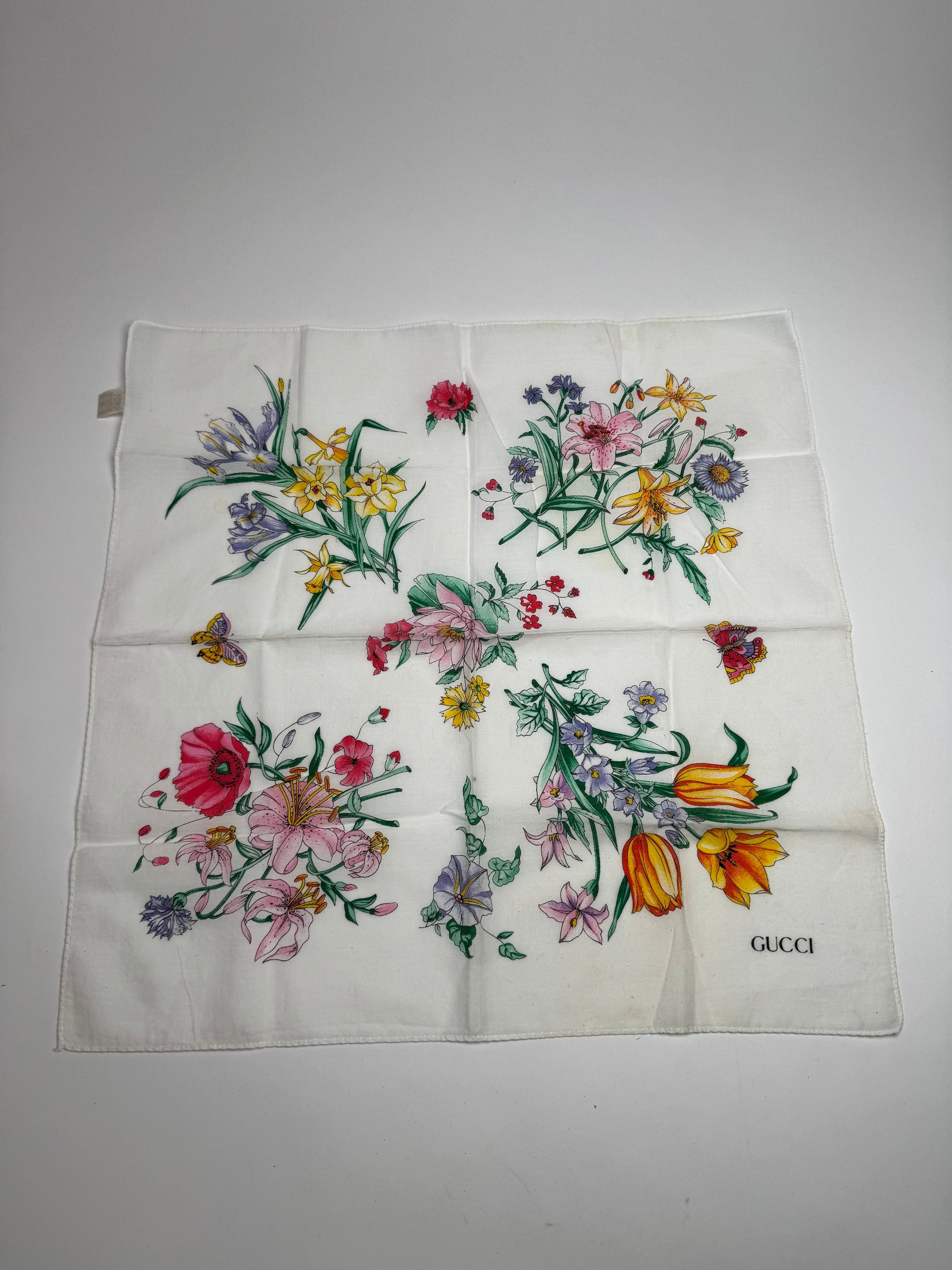 Gucci Vintage Floral Canvas Scarf Size ONE SIZE - 9 Thumbnail