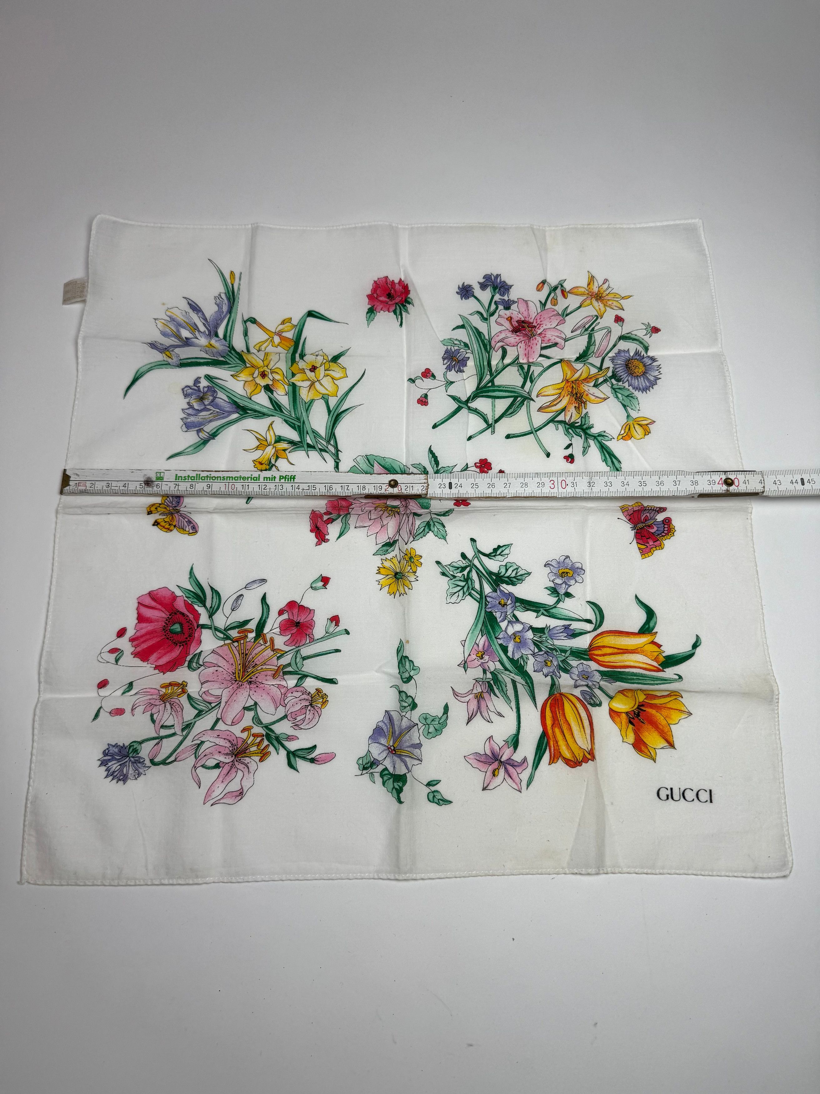 Gucci Vintage Floral Canvas Scarf Size ONE SIZE - 6 Thumbnail