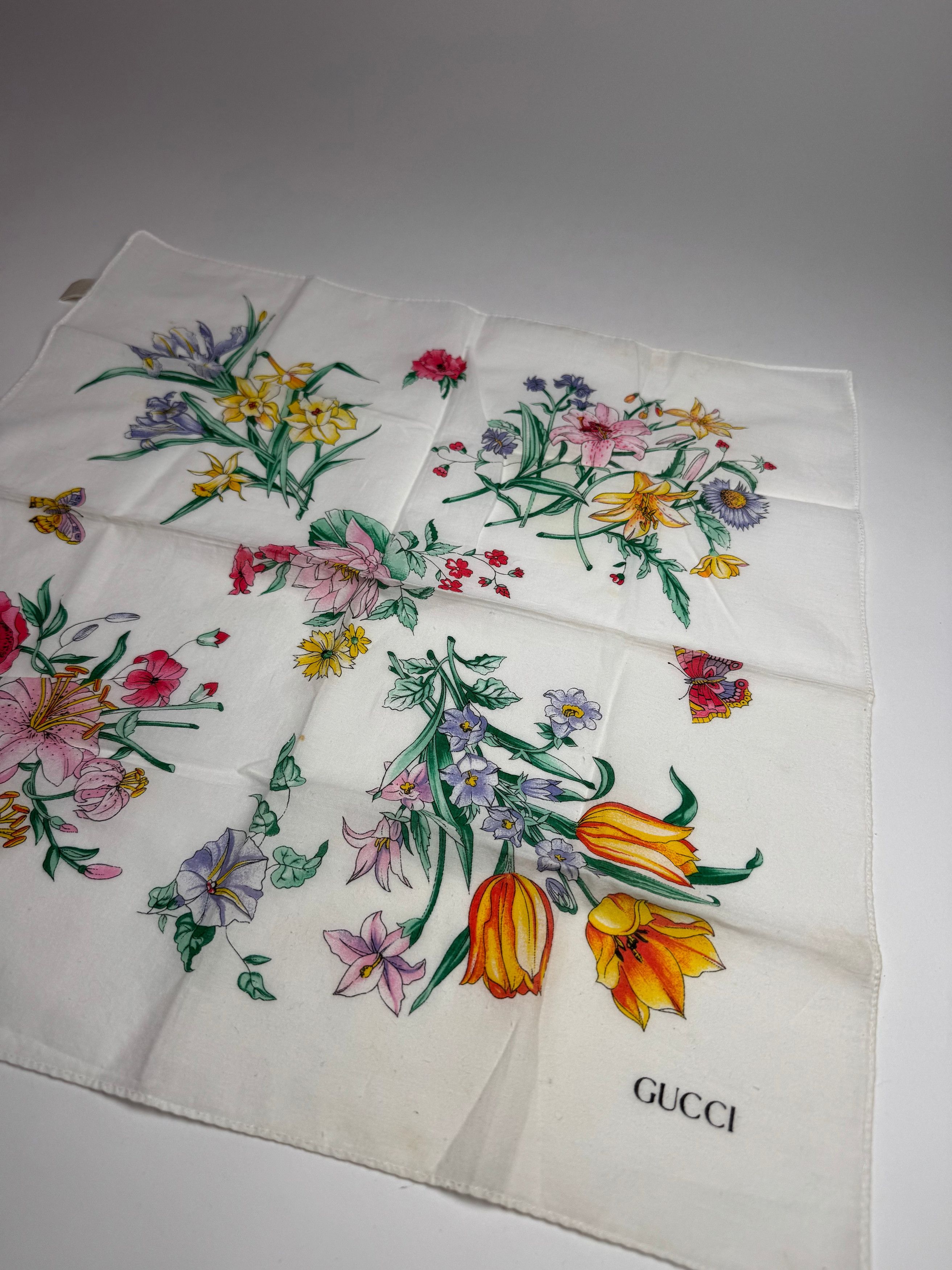 Gucci Vintage Floral Canvas Scarf Size ONE SIZE - 5 Thumbnail