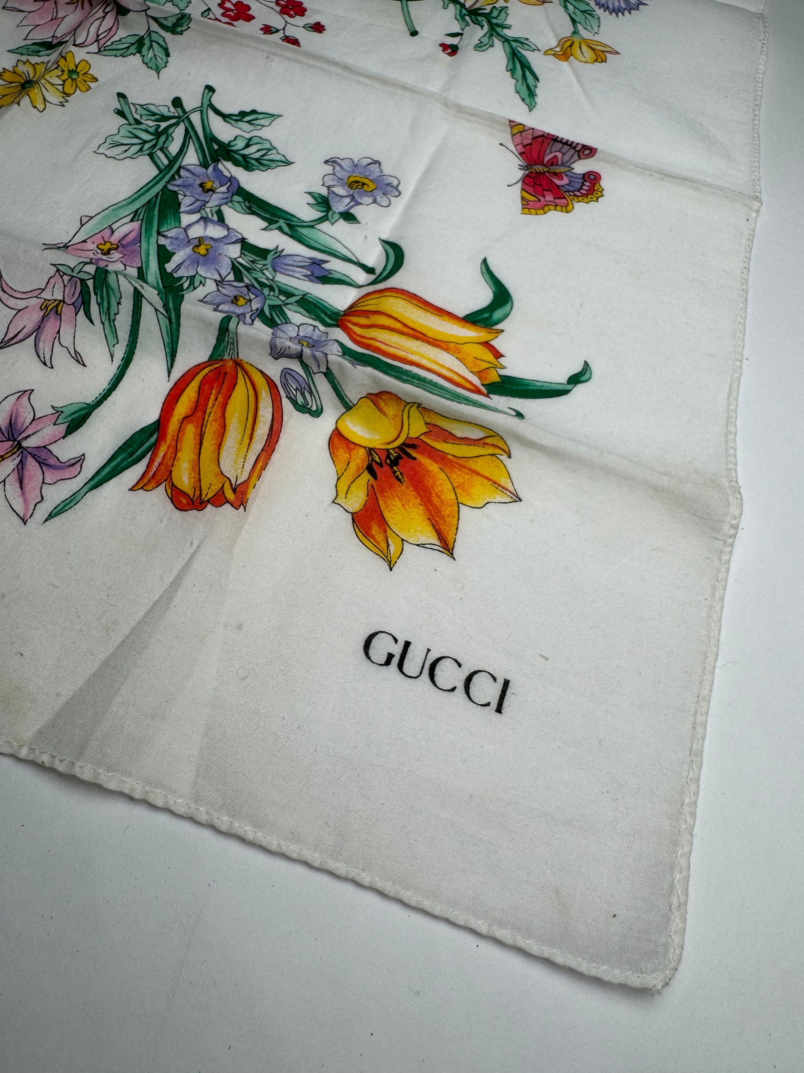 Gucci Vintage Floral Canvas Scarf Size ONE SIZE - 2 Thumbnail