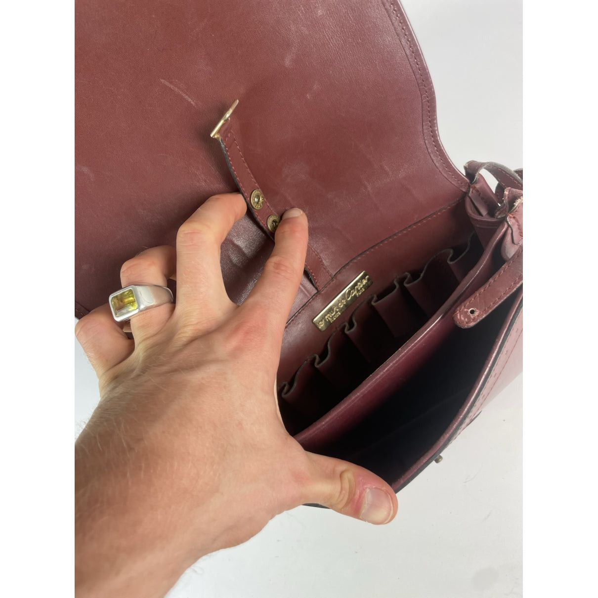 Cartier Burgundy Leather Handbag Size ONE SIZE - 2 Thumbnail