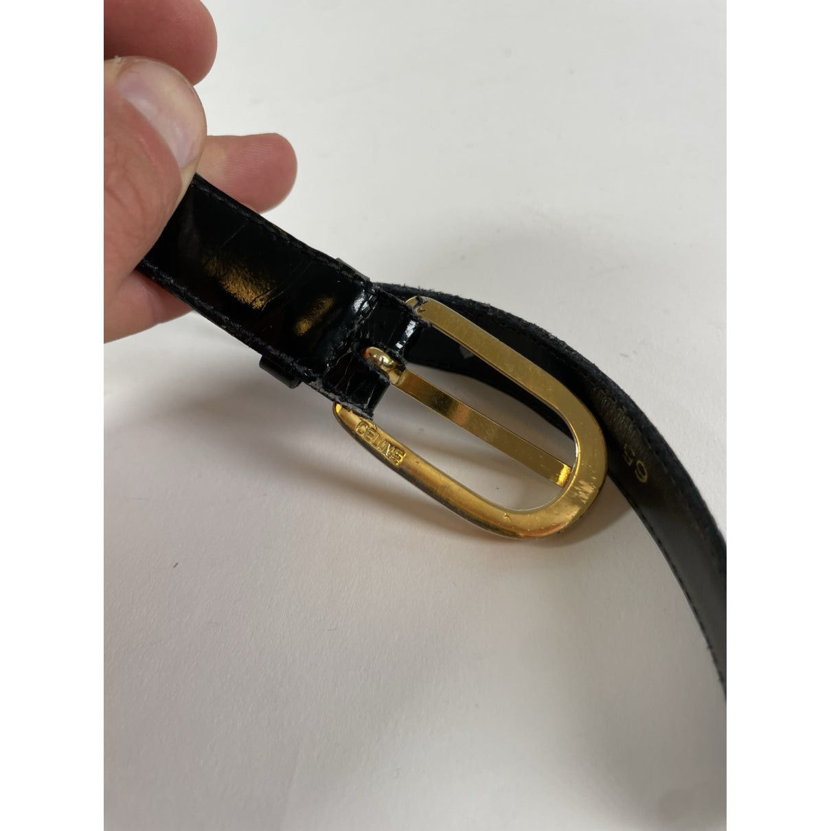 Celine Triomphe Black Patent Leather Belt Size ONE SIZE - 3 Thumbnail