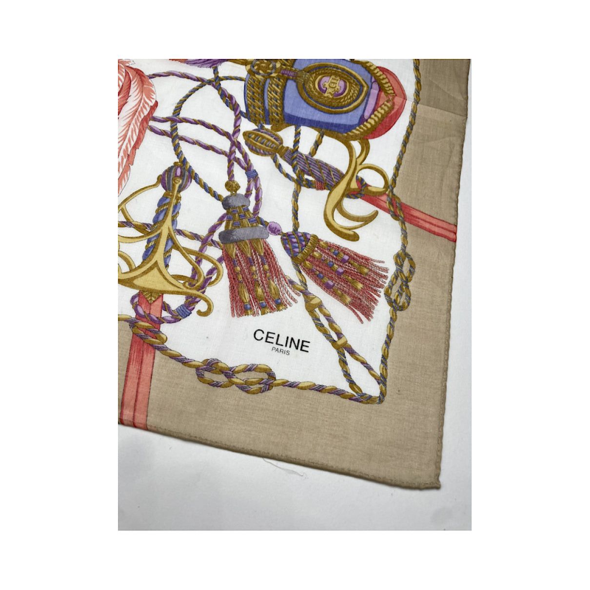 Celine Brown Silk Silk Handkerchief Size ONE SIZE - 2 Thumbnail