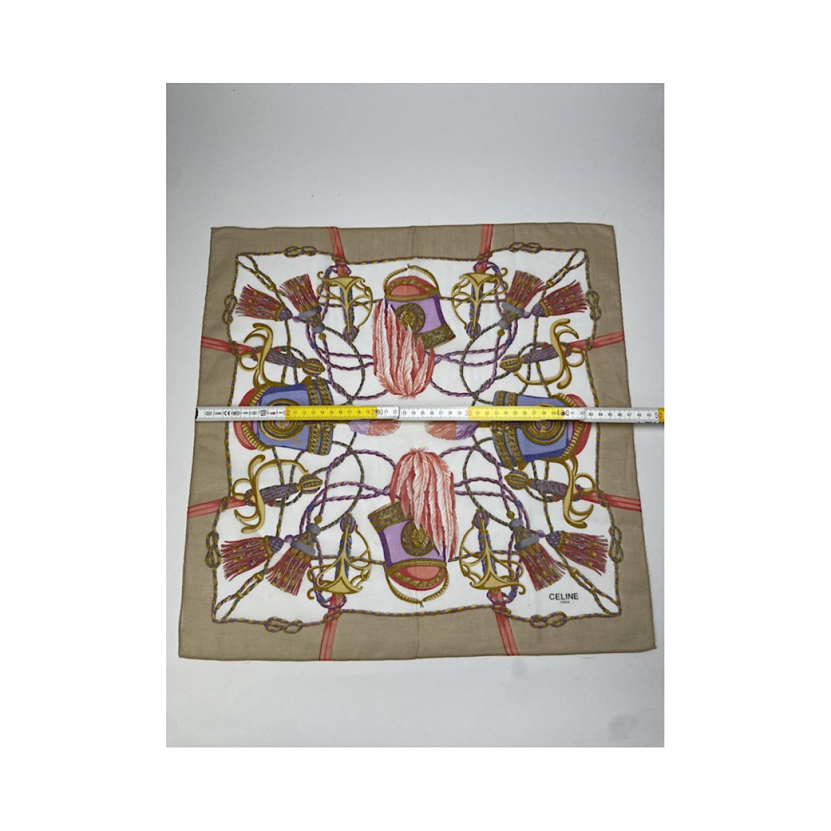 Celine Brown Silk Silk Handkerchief Size ONE SIZE - 5 Thumbnail