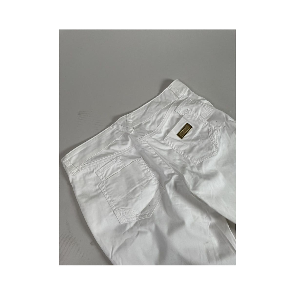 Versace White Cotton Trouser Size 30" / US 8 / IT 44 - 2 Thumbnail
