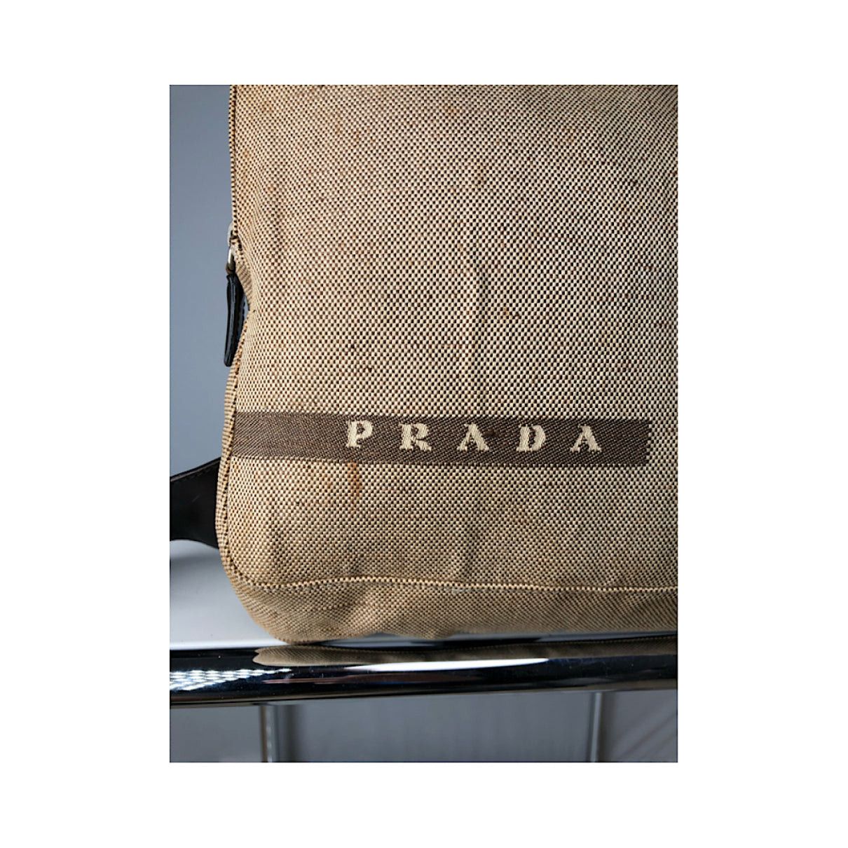 Prada Beige Cotton Handbag Size ONE SIZE - 5 Thumbnail
