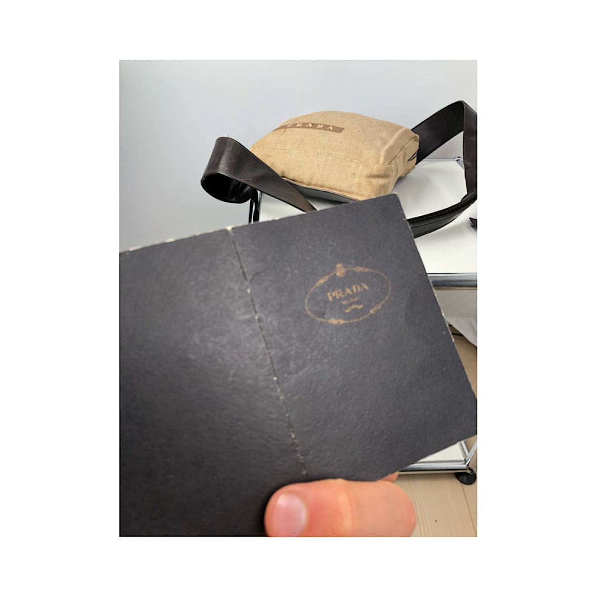 Prada Beige Cotton Handbag Size ONE SIZE - 2 Thumbnail